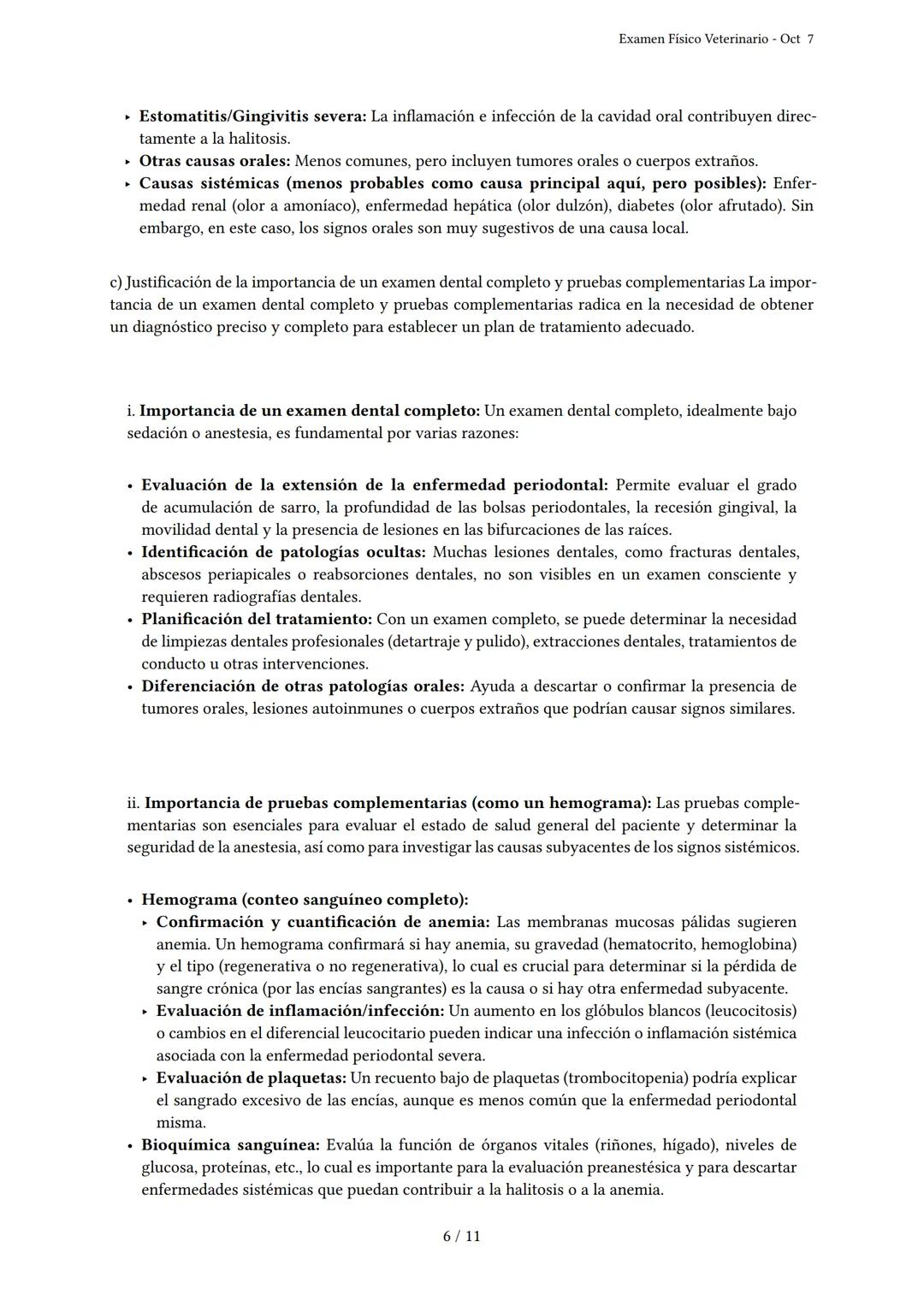# Examen Físico Veterinario

Generado por Gina Leon - Oct 7

Descripción: Este examen cubre el examen físico veterinario, condiciones y proc