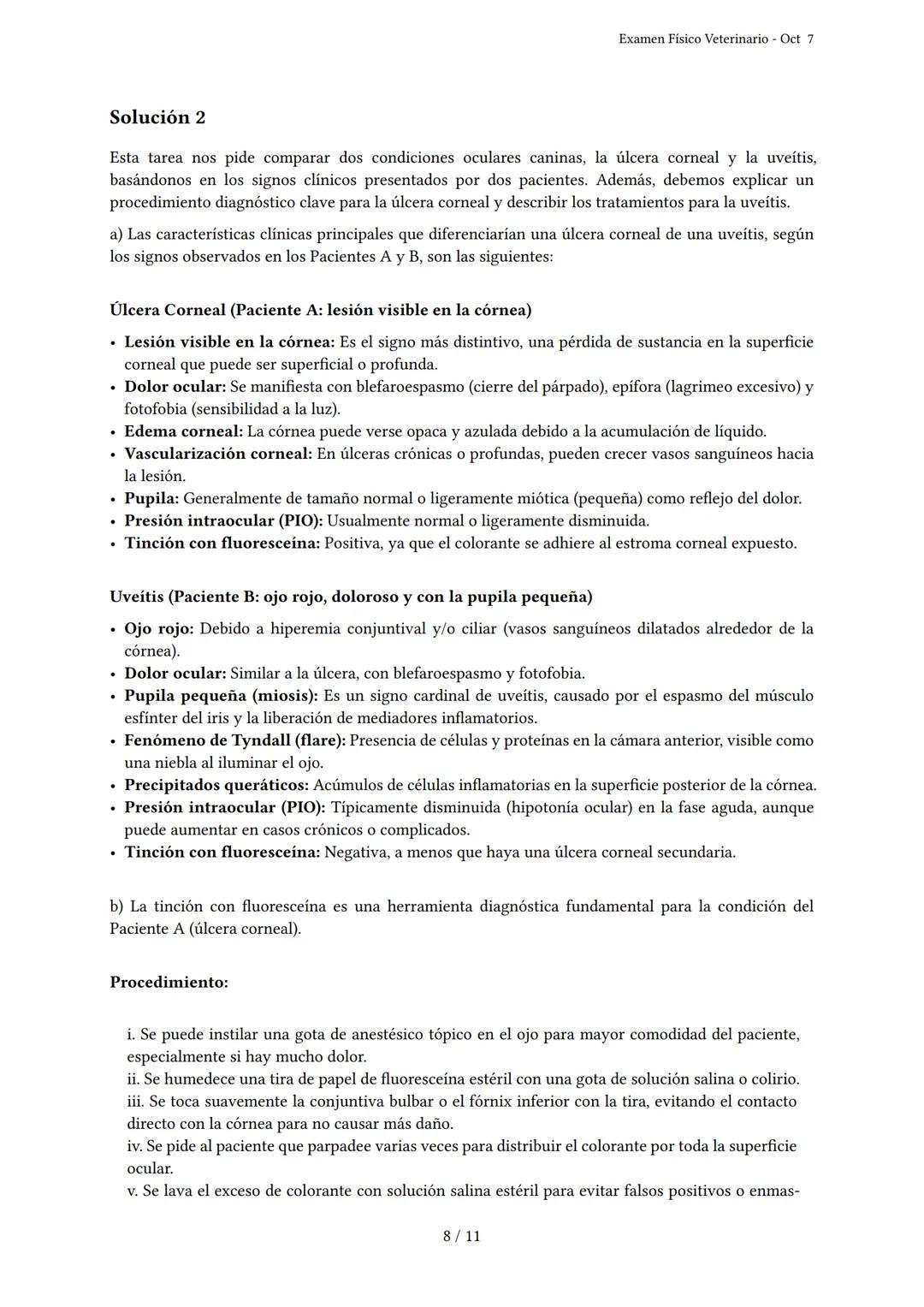 # Examen Físico Veterinario

Generado por Gina Leon - Oct 7

Descripción: Este examen cubre el examen físico veterinario, condiciones y proc