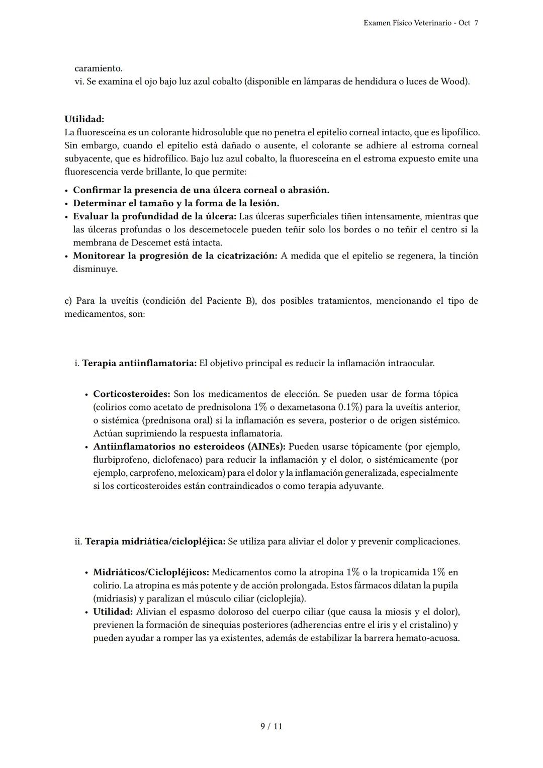 # Examen Físico Veterinario

Generado por Gina Leon - Oct 7

Descripción: Este examen cubre el examen físico veterinario, condiciones y proc
