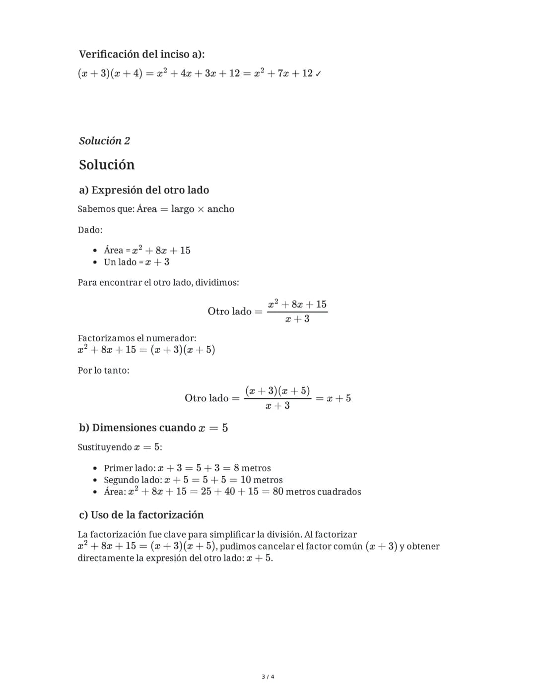 # Evaluación de Factorización Algebraica

2 June 2025

## Tarea 1
Factoriza completamente las siguientes expresiones algebraicas:
a) $x^2 + 