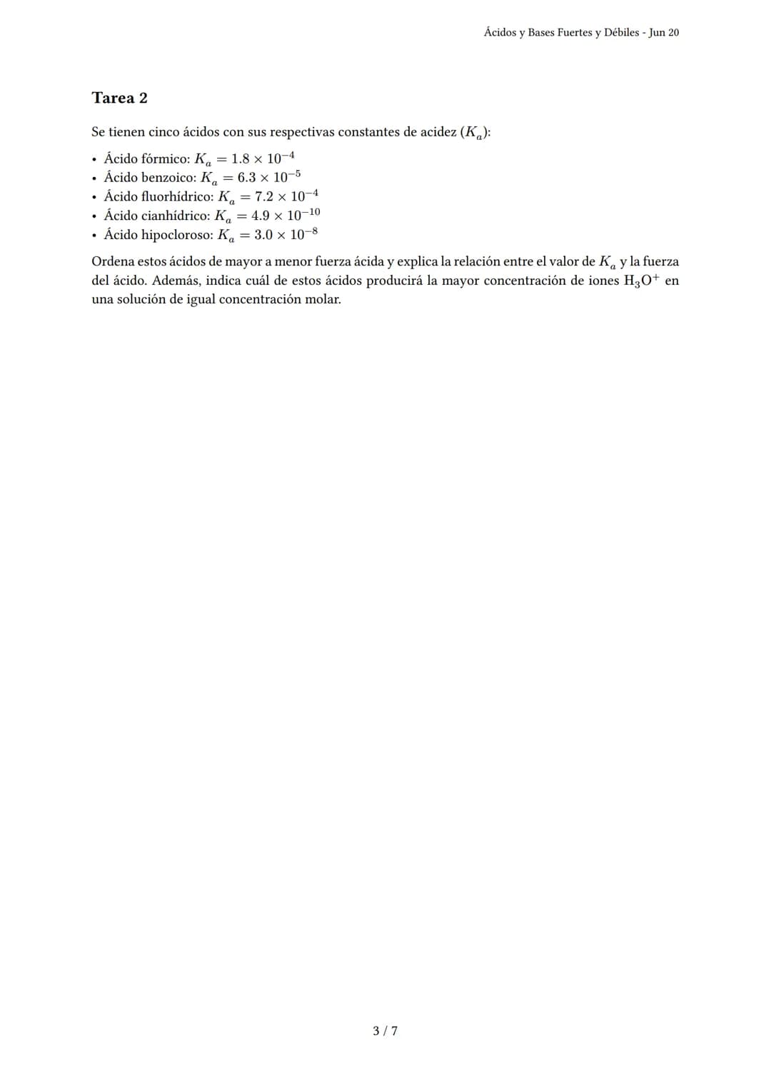 Ácidos y Bases Fuertes y Débiles
Generado por dulce - Jun 20
Descripción: Evalúa la comprensión de ácidos y bases fuertes y débiles, incluye
