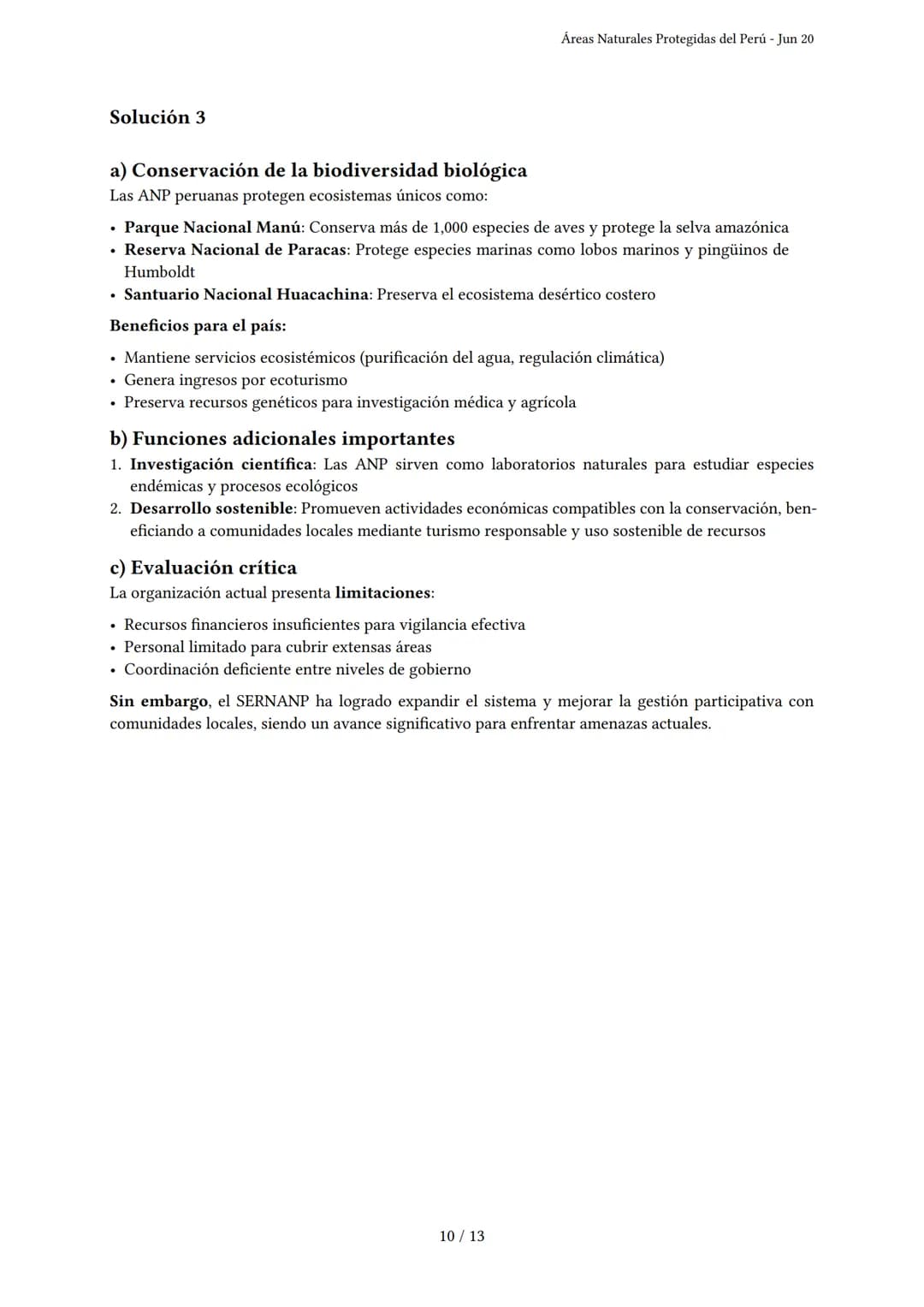 # Áreas Naturales Protegidas del Perú

Generado por Andrea Xd - Jun 20

Descripción: Evaluación sobre definición, organización e importancia