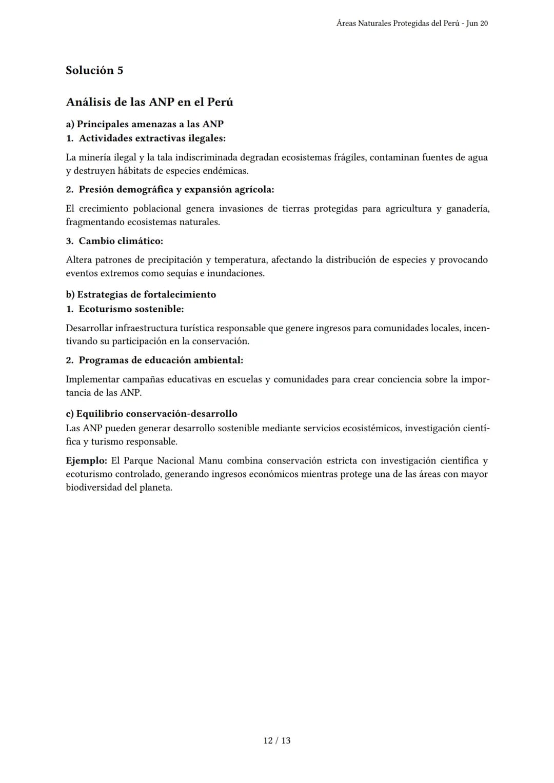 # Áreas Naturales Protegidas del Perú

Generado por Andrea Xd - Jun 20

Descripción: Evaluación sobre definición, organización e importancia