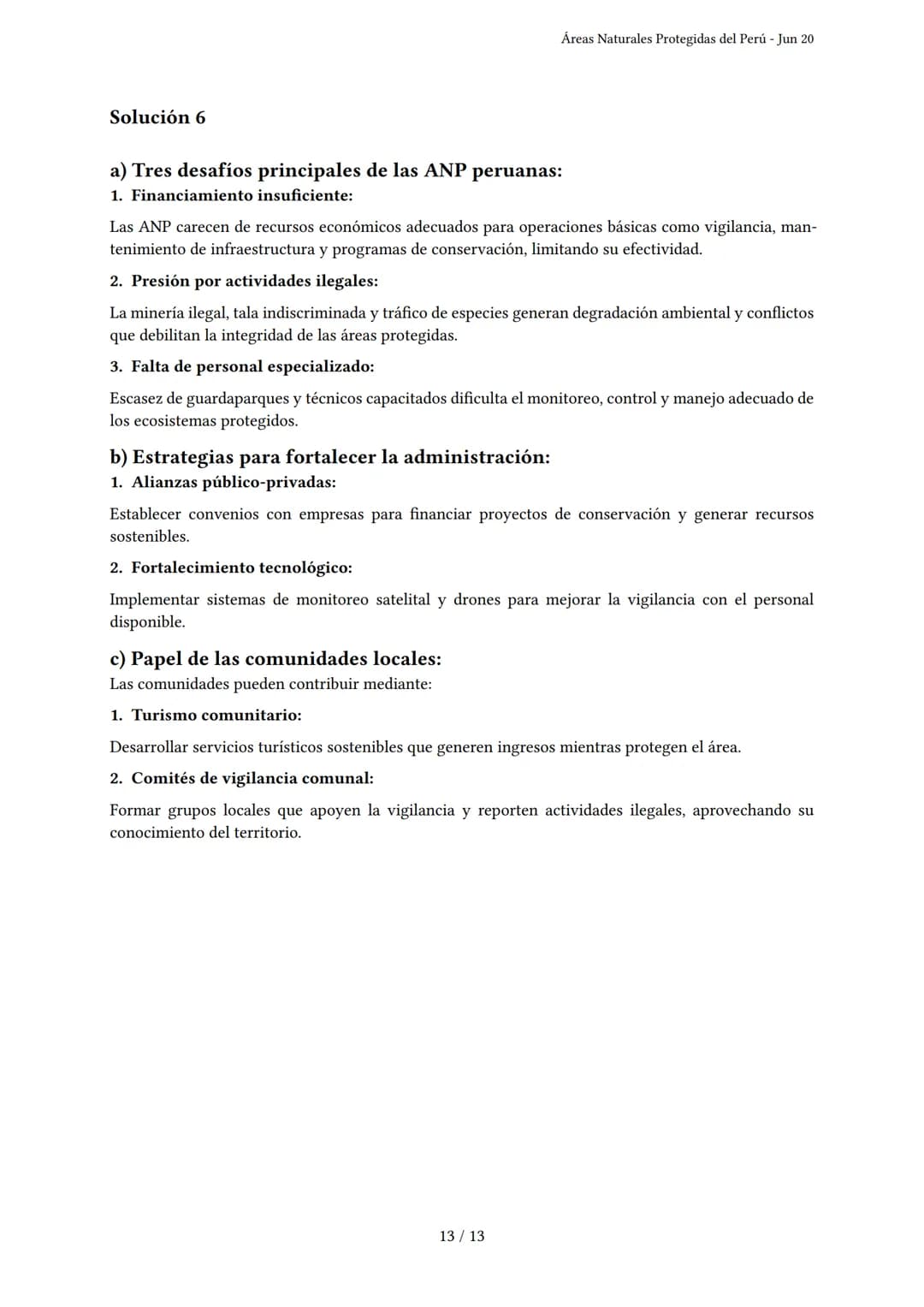 # Áreas Naturales Protegidas del Perú

Generado por Andrea Xd - Jun 20

Descripción: Evaluación sobre definición, organización e importancia