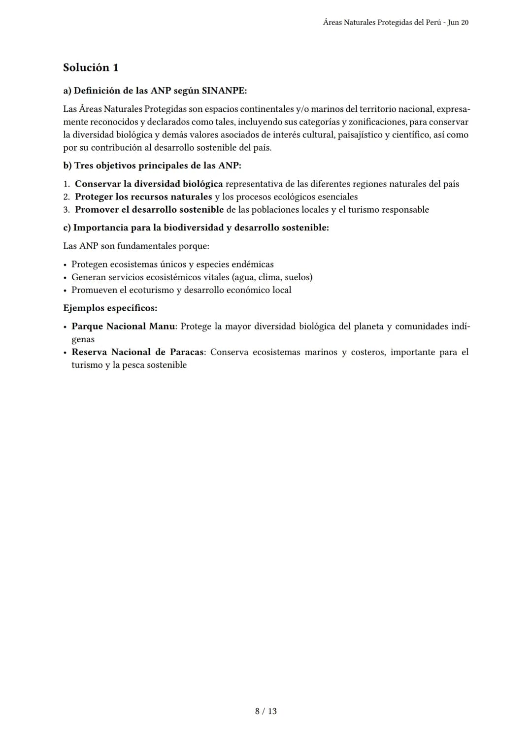 # Áreas Naturales Protegidas del Perú

Generado por Andrea Xd - Jun 20

Descripción: Evaluación sobre definición, organización e importancia