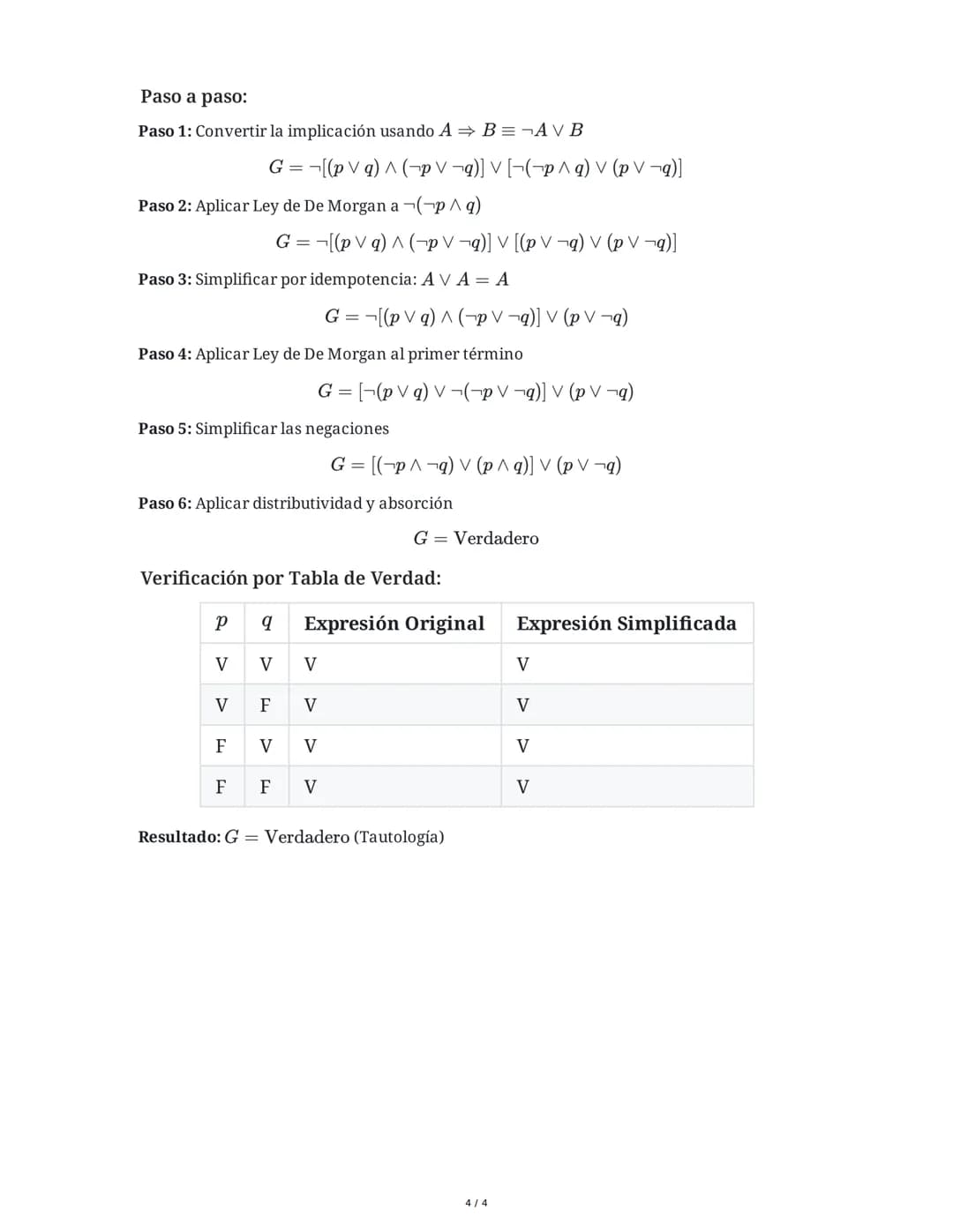 1 June 2025
Evaluación de Tablas de Verdad y Lógica
Tarea 1
Evalúa la tabla de verdad completa para la siguiente expresión lógica:
E= (p∧q) 