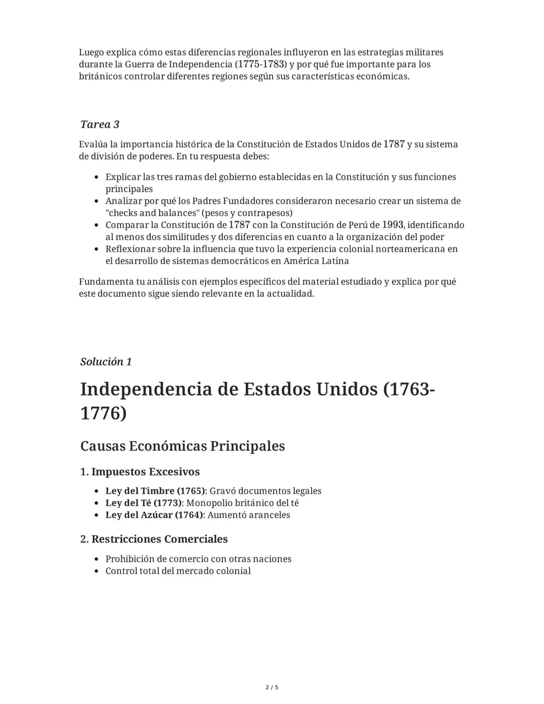 29 May 2025
Independencia de EE.UU. y Constitución
Tarea 1
Analiza la cronología del proceso de independencia de Estados Unidos y explica la