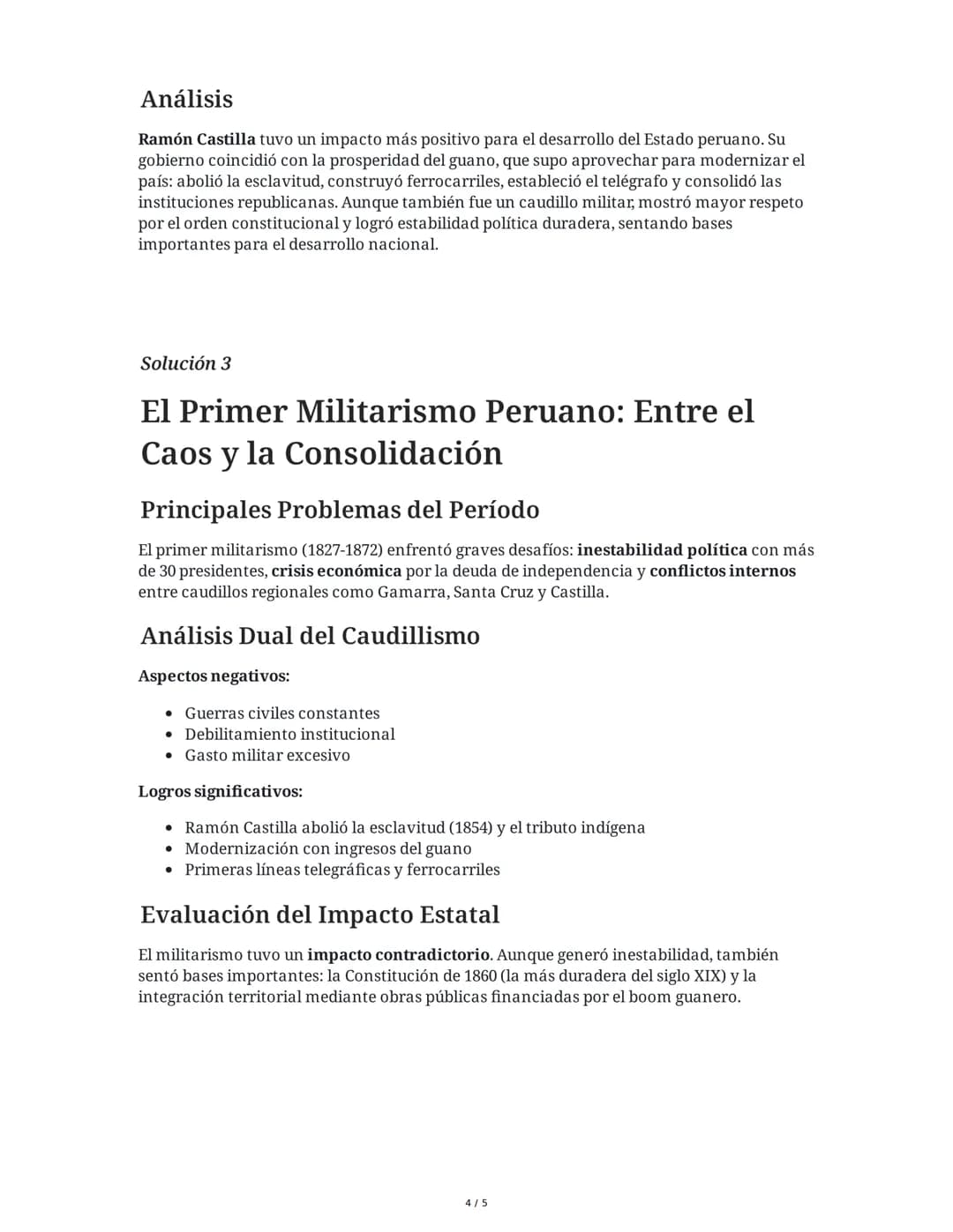 Caudillos y Primer Militarismo en
Latinoamérica
9 June 2025
Tarea 1
Análisis de las características del caudillismo peruano (1827-1872)
Expl