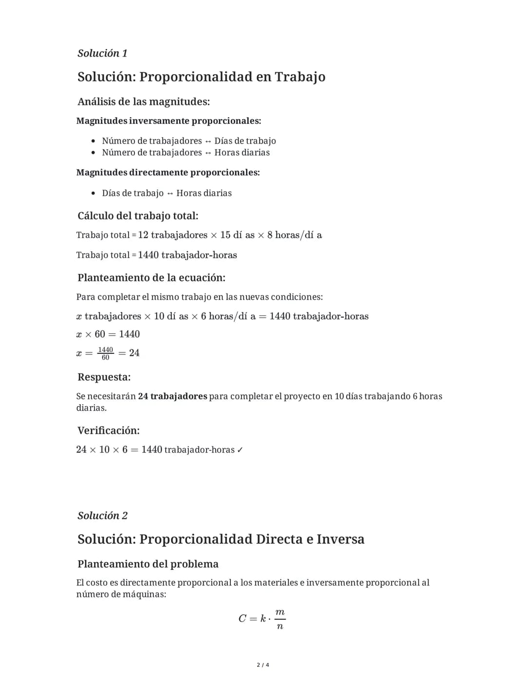 --- OCR Start ---
Proporcionalidad Directa e Inversa
11 June 2025
Tarea 1
Una empresa de construcción necesita completar un proyecto en un t