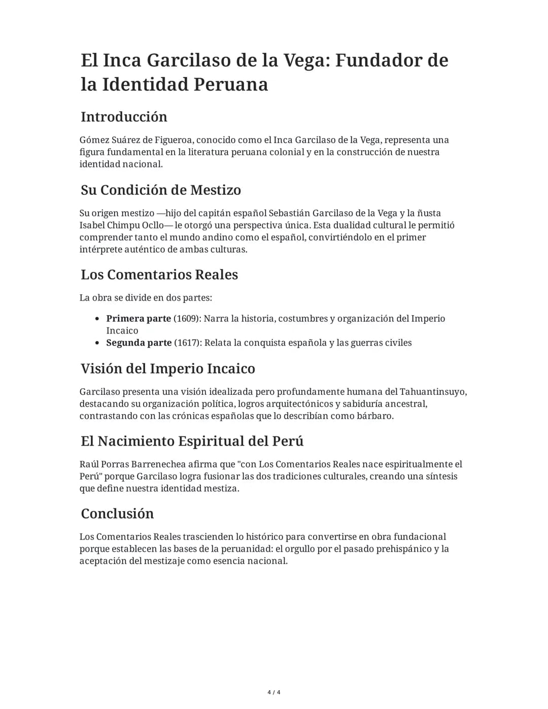 11 June 2025
Literatura Peruana: Conquista e Inca Garcilaso
Tarea 1
Analiza las características de la Literatura de la Conquista y explica p
