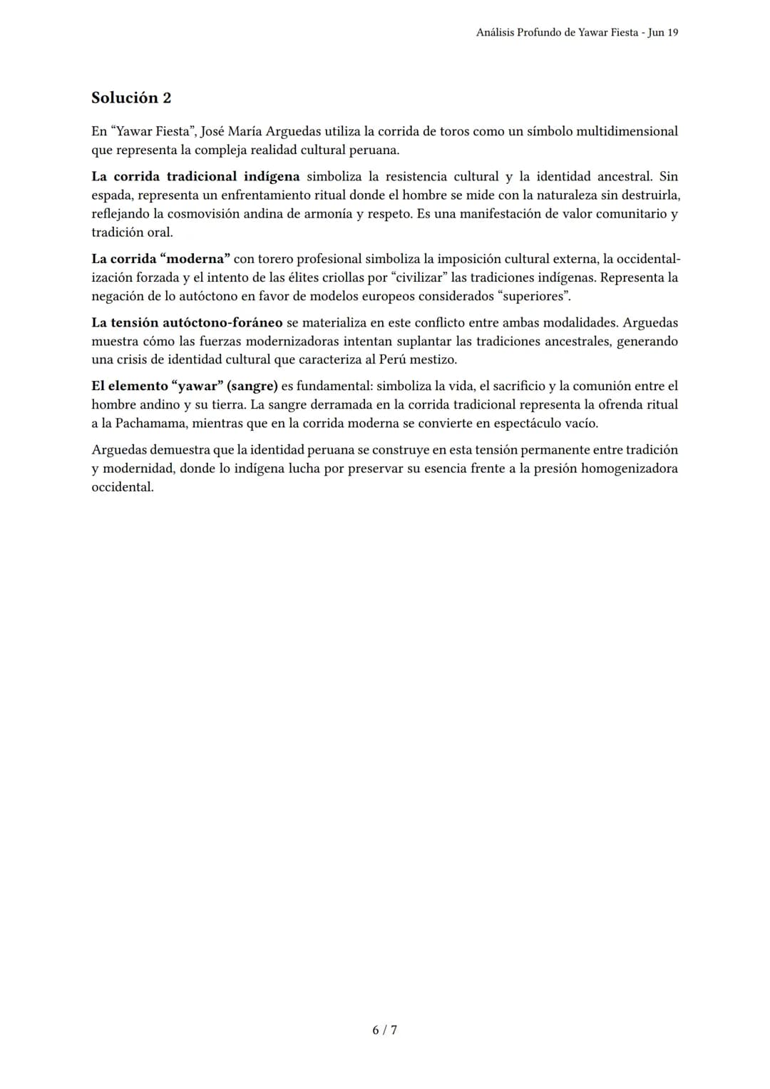 # Análisis Profundo de Yawar Fiesta

Generado por Shirley Calixto - Jun 19

Descripción: Análisis de la obra Yawar Fiesta de José María Argu