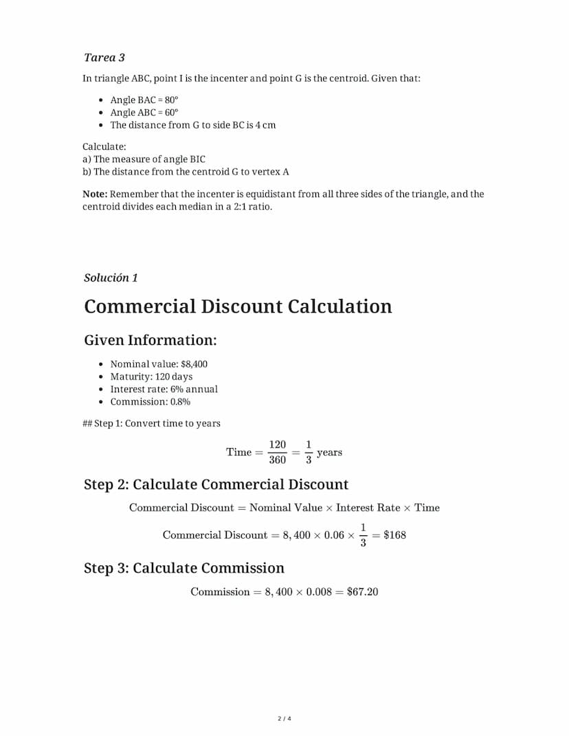 1 June 2025
Examen Integral: Aritmética, Álgebra,
Geometría y Más
Tarea 1
A financial company offers commercial discount for a promissory no