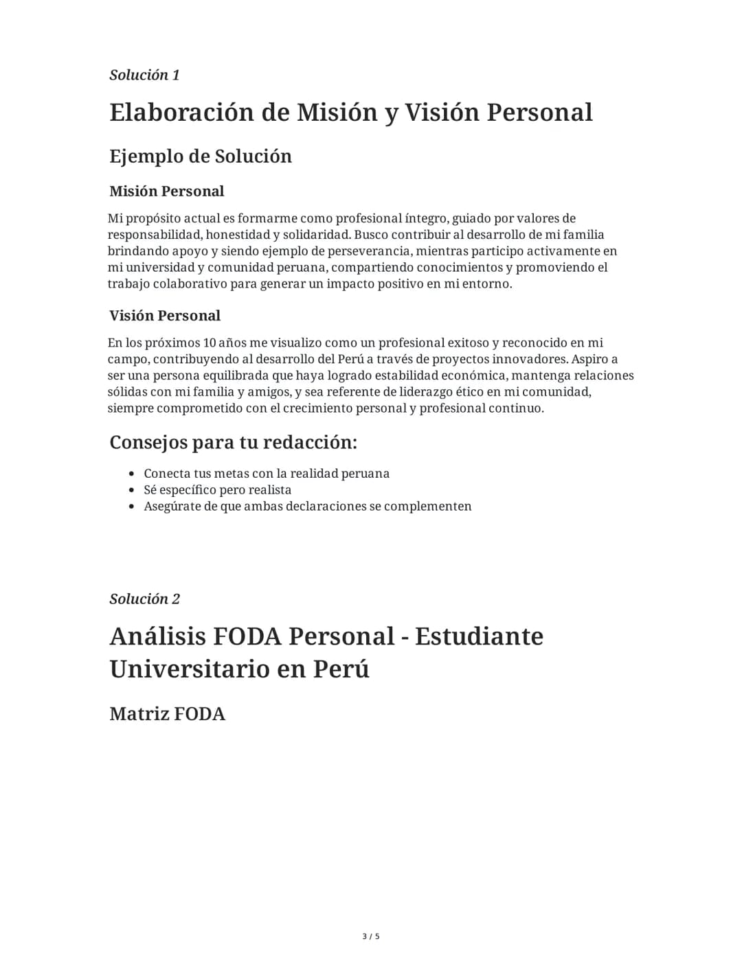 29 May 2025
Proyecto de Vida: Misión, Visión y FODA
Tarea 1
Elaboración de Misión y Visión Personal
Como parte fundamental de tu proyecto de