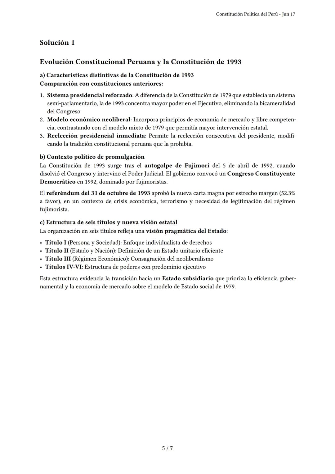 Constitución Política del Perú
Generado por Brigitte Chipana - Jun 17
Descripción: Evalúa la estructura del estado, derechos, deberes y la r