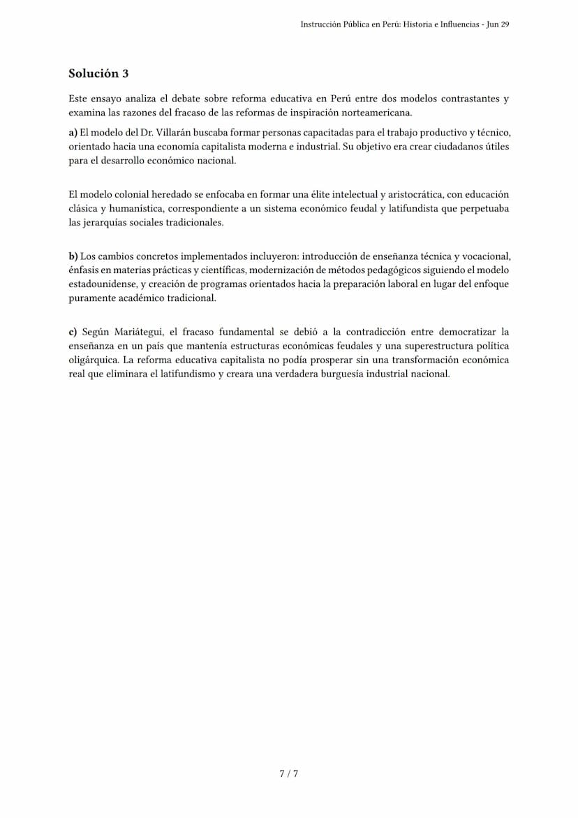 Instrucción Pública en Perú: Historia e Influencias
Generado por Euler Ronaldo Gabriel Terrones - Jun 29
Descripción: Este examen evalúa la 