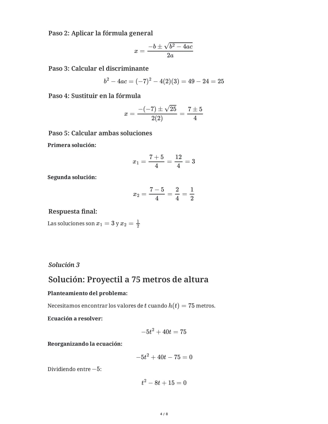 5 June 2025
Resolución de Ecuaciones y Álgebra Básica
Tarea 1
Resuelve la siguiente ecuación cuadrática utilizando la fórmula general:
2x<su