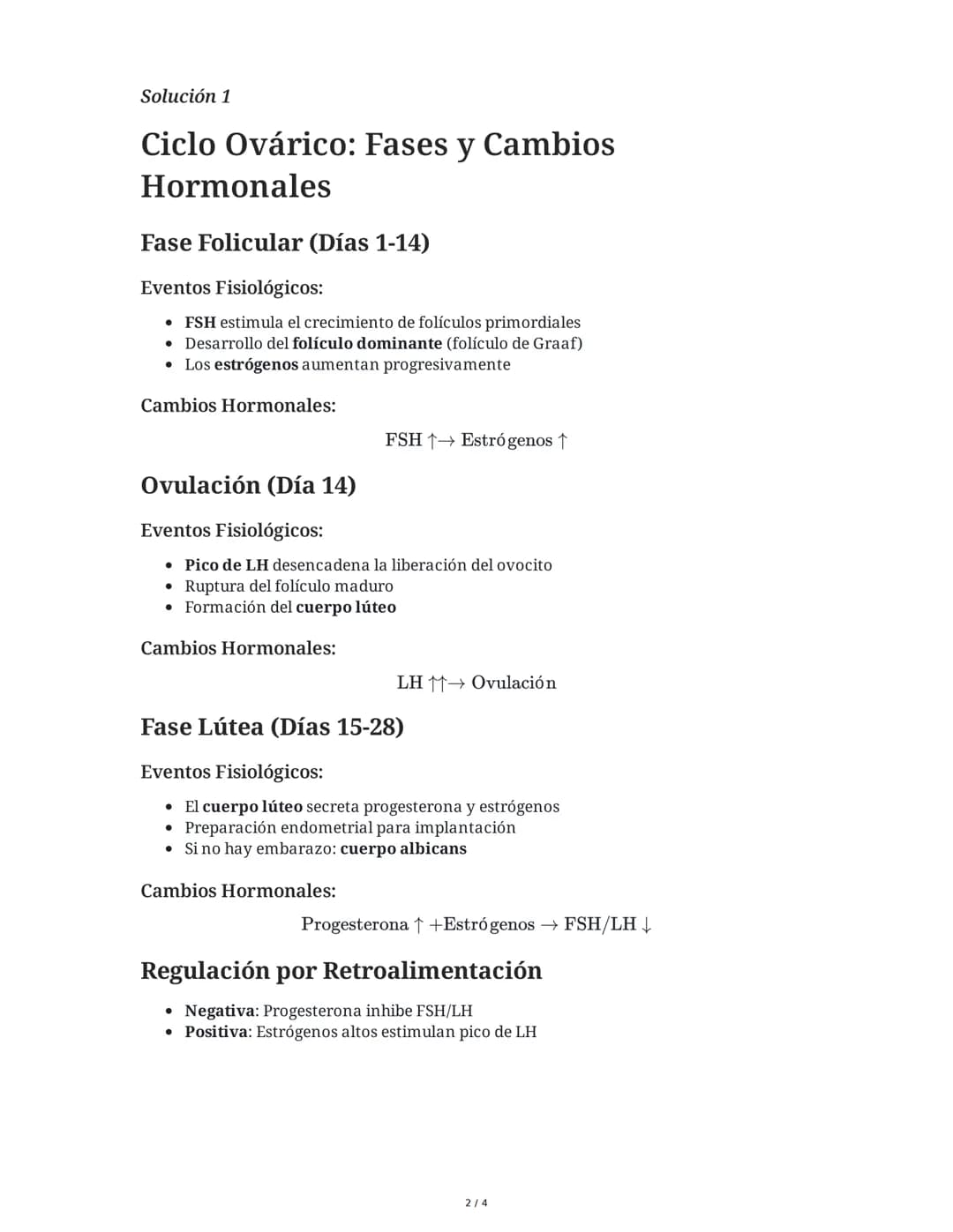 30 May 2025
Ciclo Ovárico y Menstrual: Hormonas y Fases
Tarea 1
Explica detalladamente las fases del ciclo ovárico, incluyendo los cambios h