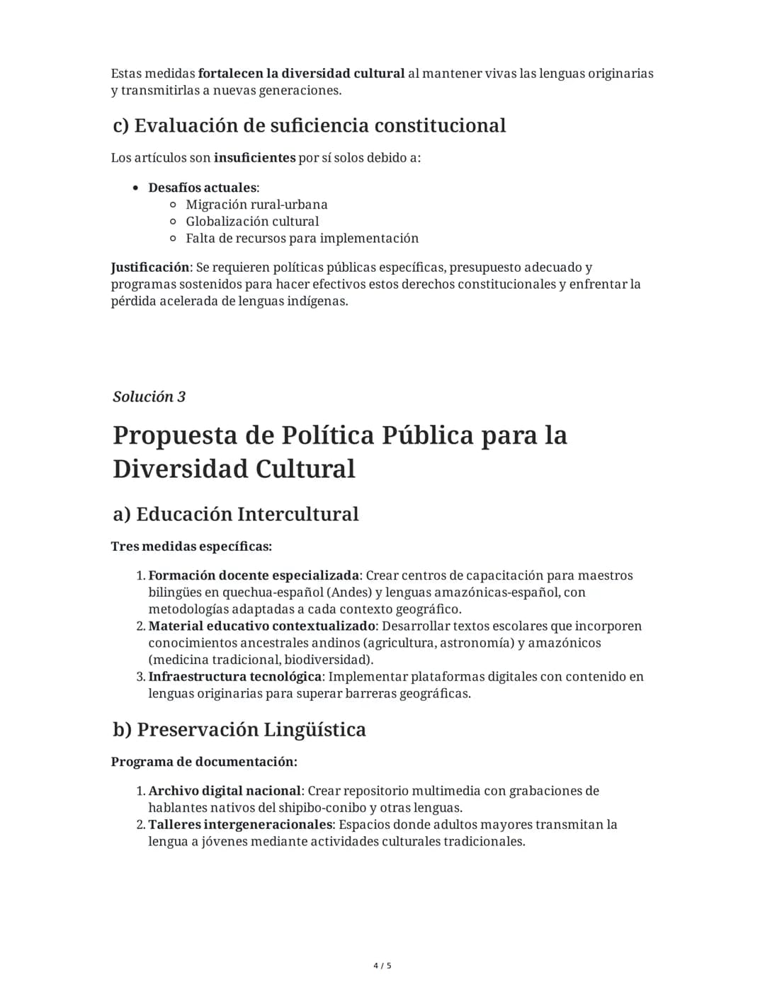 1 June 2025
Diversidad Cultural y Lingüística en Perú
Tarea 1
Análisis de la diversidad lingüística peruana
Según el material proporcionado,