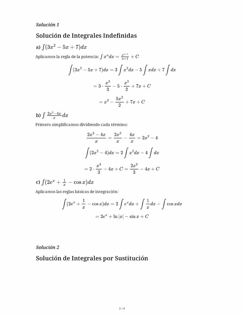 # Cálculo Integral: Integrales Indefinidas

2 June 2025

## Tarea 1
Calcula las siguientes integrales indefinidas. Muestra todos los pasos d