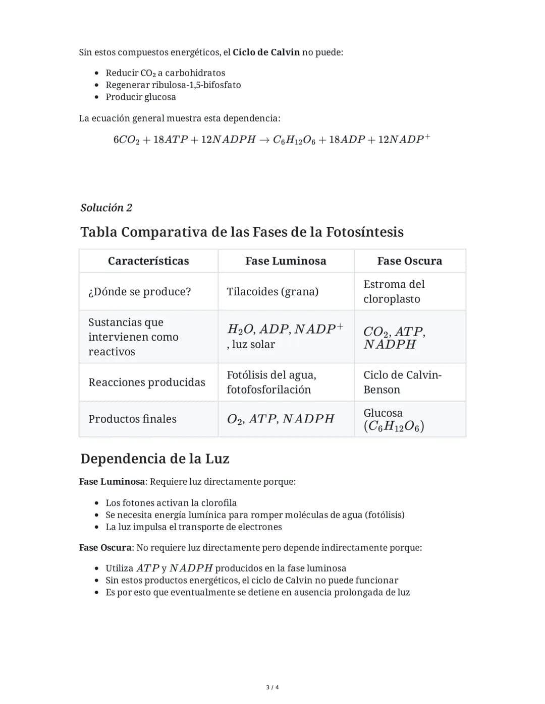 31 May 2025
Fases de la Fotosíntesis: Reacciones y
Productos
Tarea 1
Analiza el diagrama de la fotosíntesis mostrado y explica detalladament