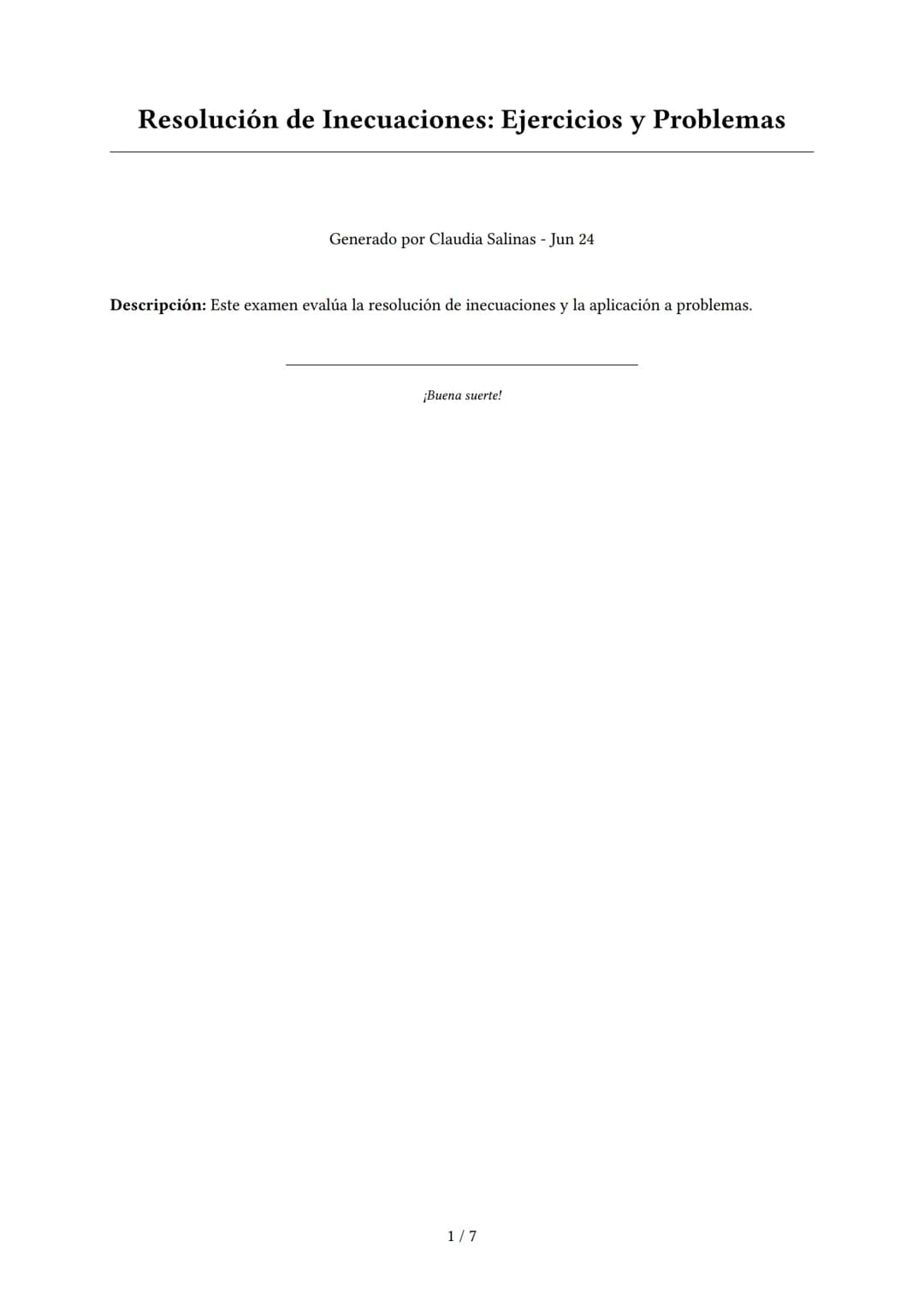 Resolución de Inecuaciones: Ejercicios y Problemas