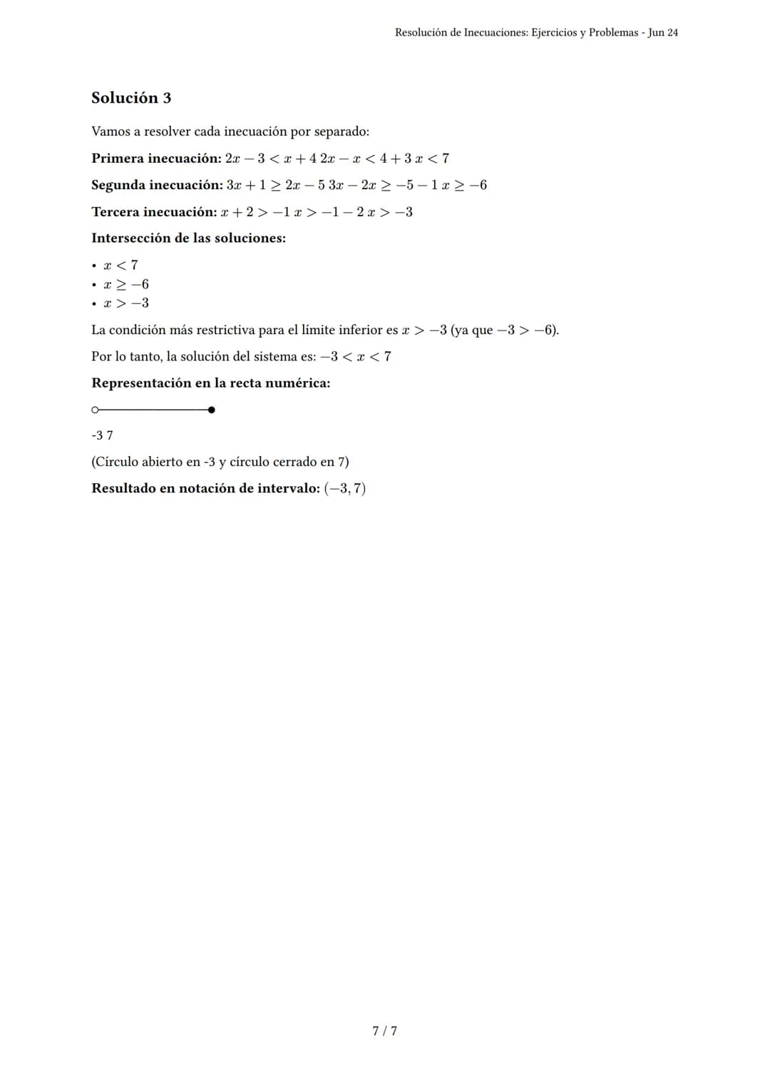 Resolución de Inecuaciones: Ejercicios y Problemas
Generado por Claudia Salinas - Jun 24
Descripción: Este examen evalúa la resolución de in