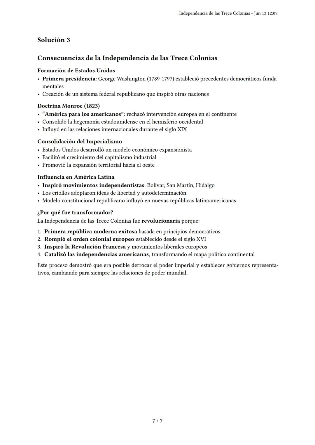 Independencia de las Trece Colonias
Generado por - Jun 13 12:09
Descripción: Este examen evalúa las causas, el proceso y las consecuencias d