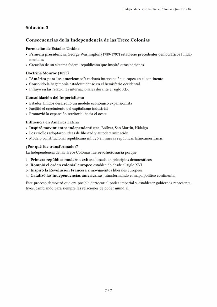 Independencia de las Trece Colonias
Generado por - Jun 13 12:09
Descripción: Este examen evalúa las causas, el proceso y las consecuencias d