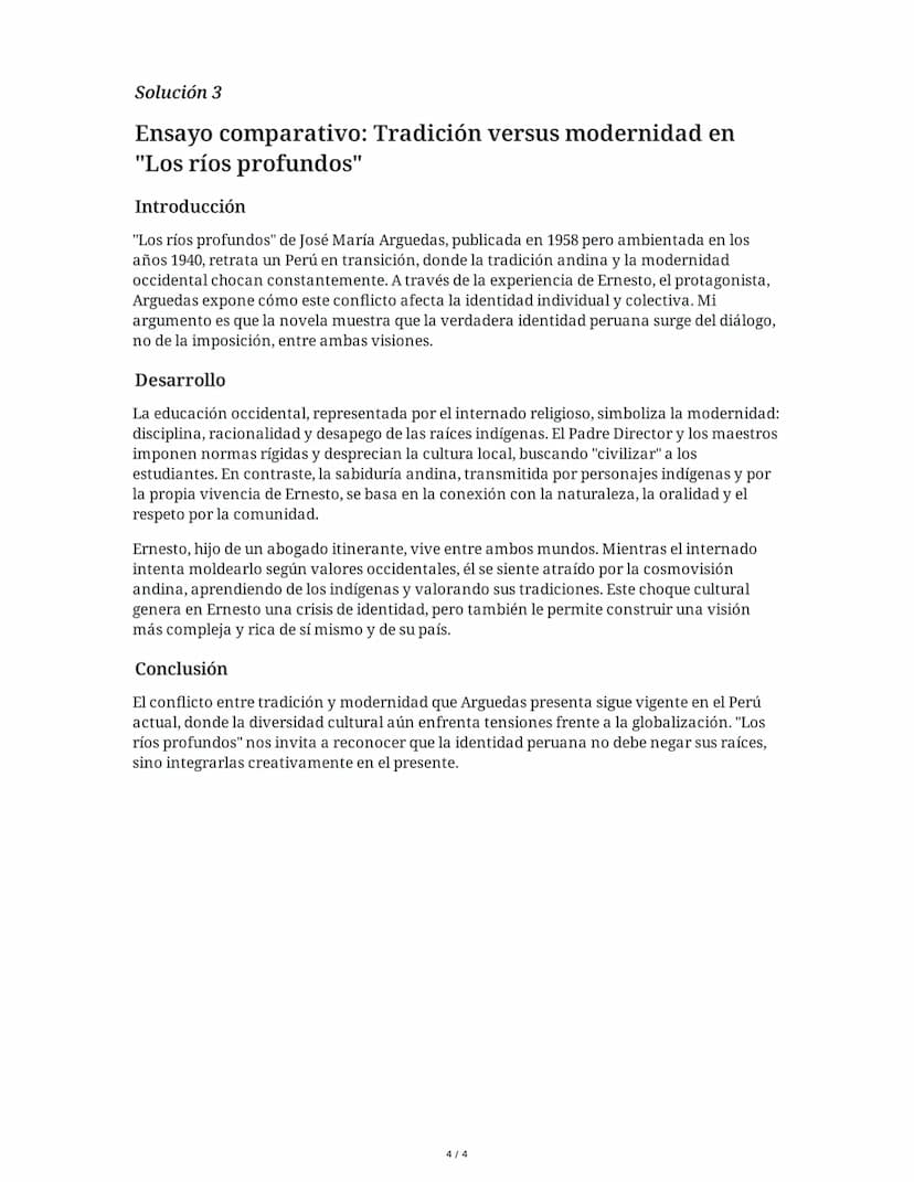 2 June 2025
Ensayo: Profundidades de Los Ríos Profundos
Tarea 1
Análisis de la estructura narrativa en "Los ríos profundos"
Redacta un ensay