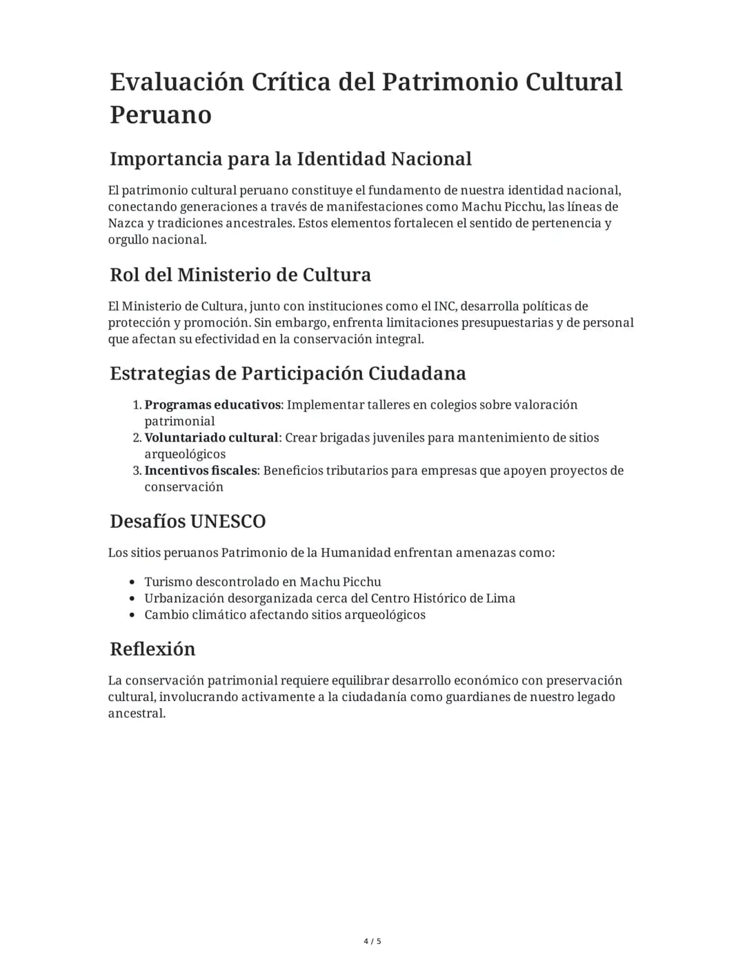 3 June 2025
Cultura, Identidad y Patrimonio en el Perú
Tarea 1
Análisis comparativo de cultura local y regional
Imagina que eres un investig