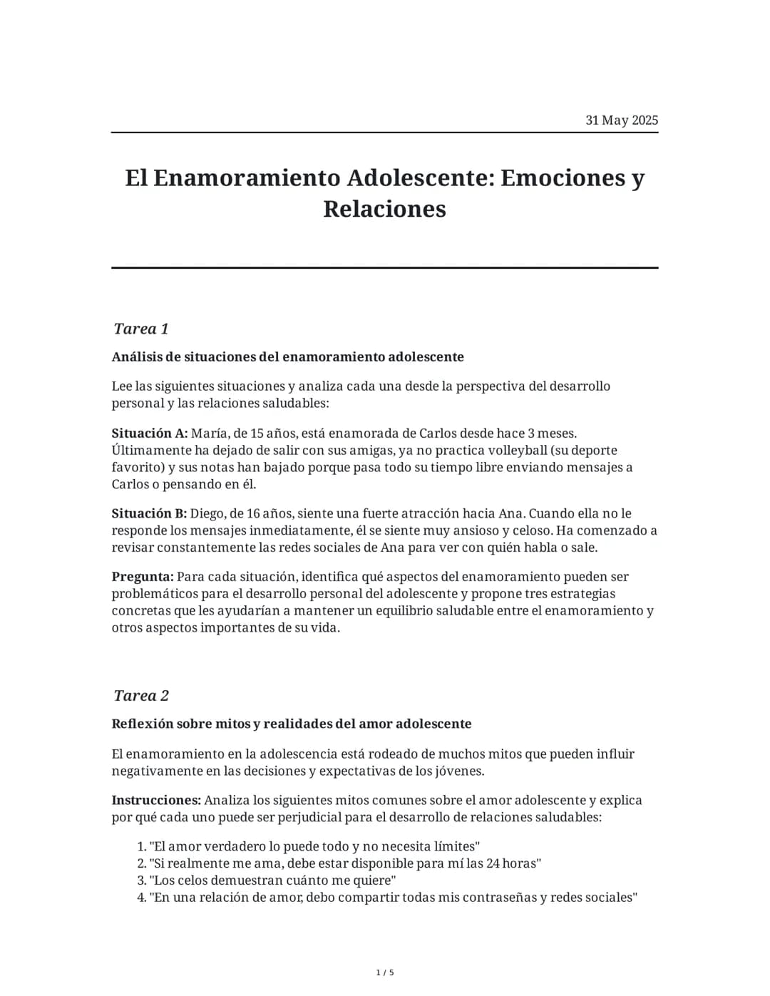 El Enamoramiento Adolescente: Emociones y Relaciones