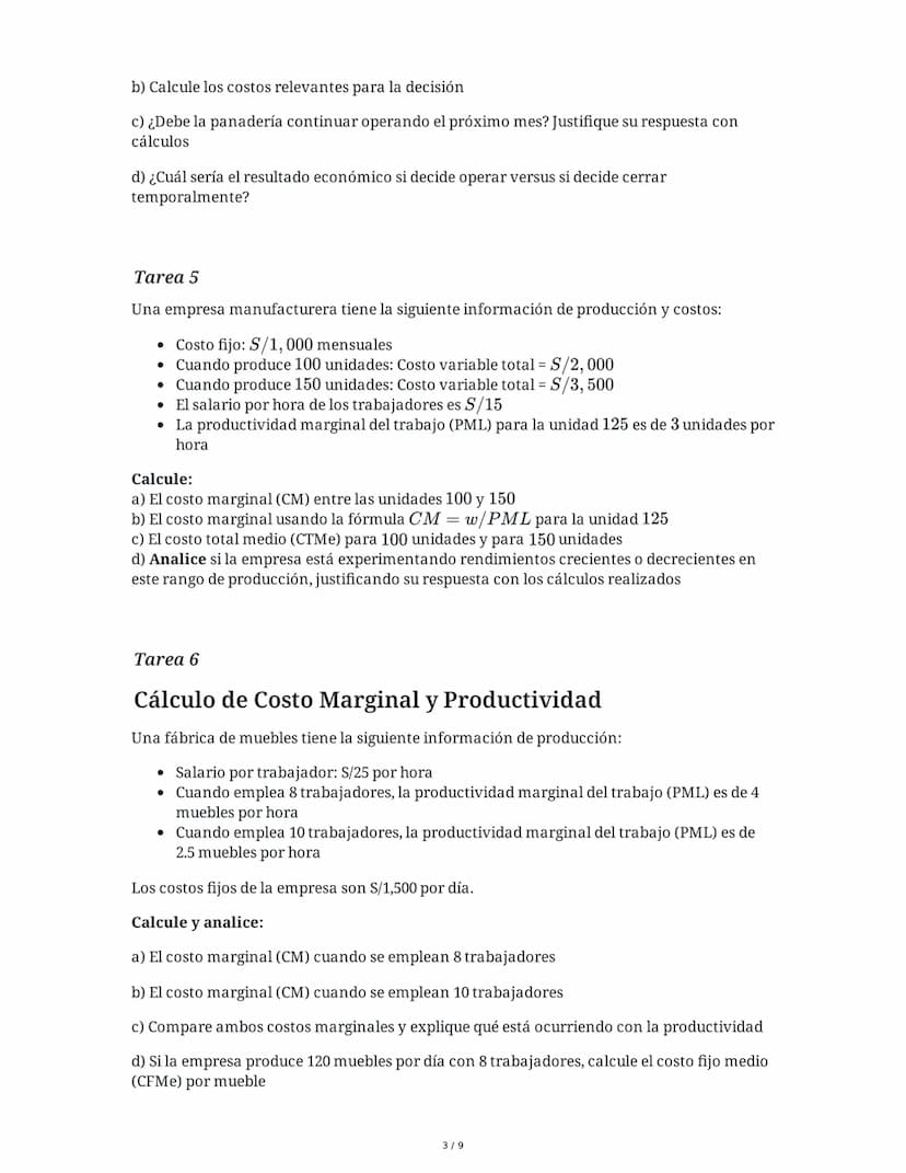 11 June 2025
Microeconomía: Teoría de Costos, Producción y
Productividad
Tarea 1
Una empresa peruana de confección de ropa deportiva tiene l