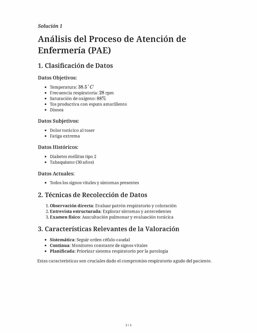 1 June 2025
Proceso de Atención Enfermería: Valoración y
Diagnóstico
Tarea 1
Análisis del Proceso de Atención de Enfermería (PAE)
Analiza el