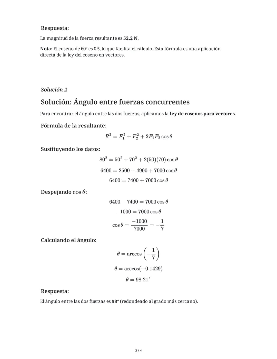 2 June 2025
Fuerzas Concurrentes: Cálculo de Ángulos
Tarea 1
Dos fuerzas concurrentes de magnitudes $F_1$ = 25 N y $F_2$ = 35 N actúan sobre