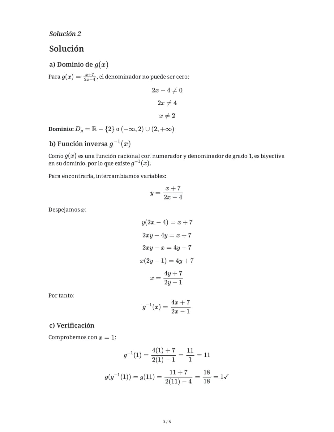 --- OCR Start ---
Función Inversa y Dominio
4 June 2025
Tarea 1
Dada la función f(x) = \frac{2x-6}{x+3}, determina la función inversa f⁻¹(x)