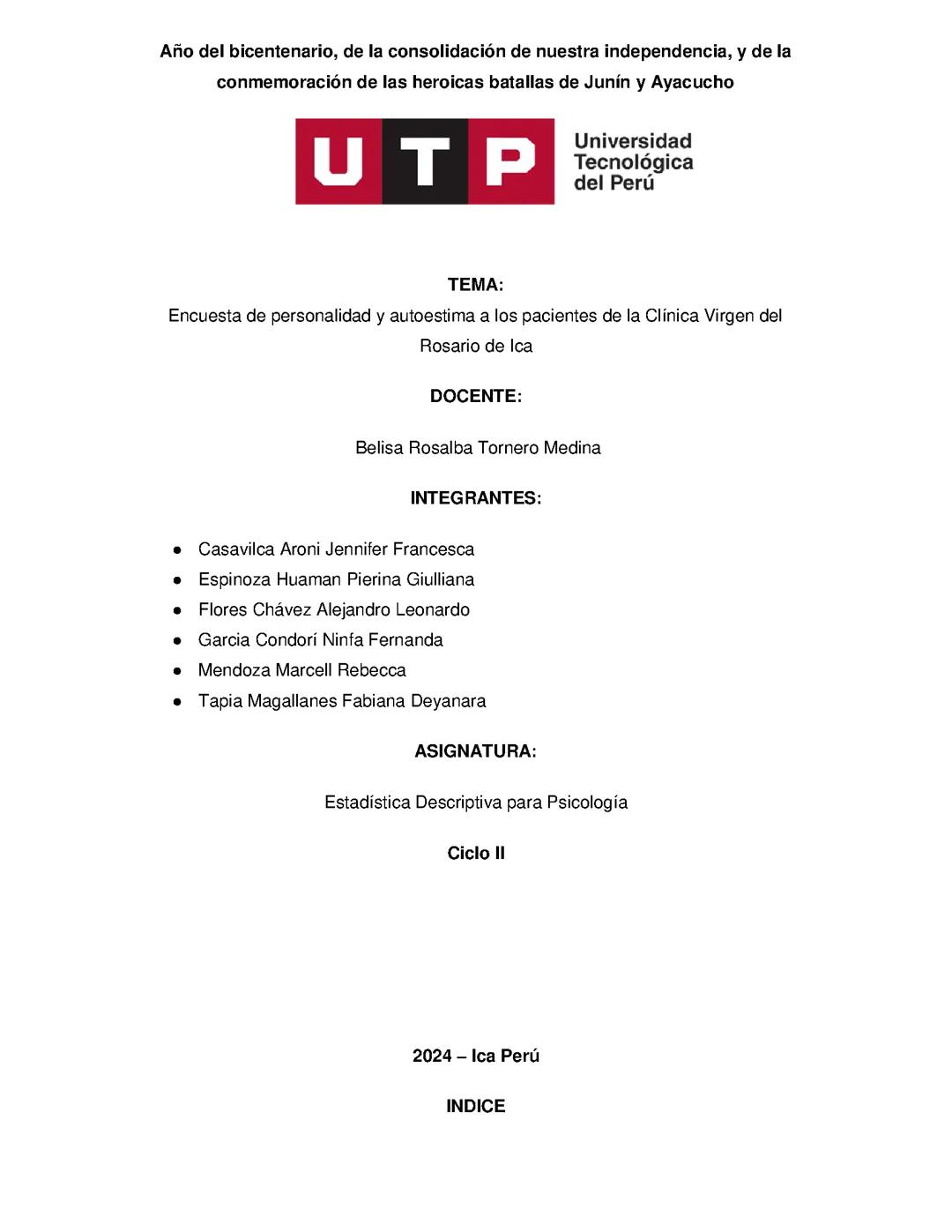 Encuesta de personalidad y autoestima