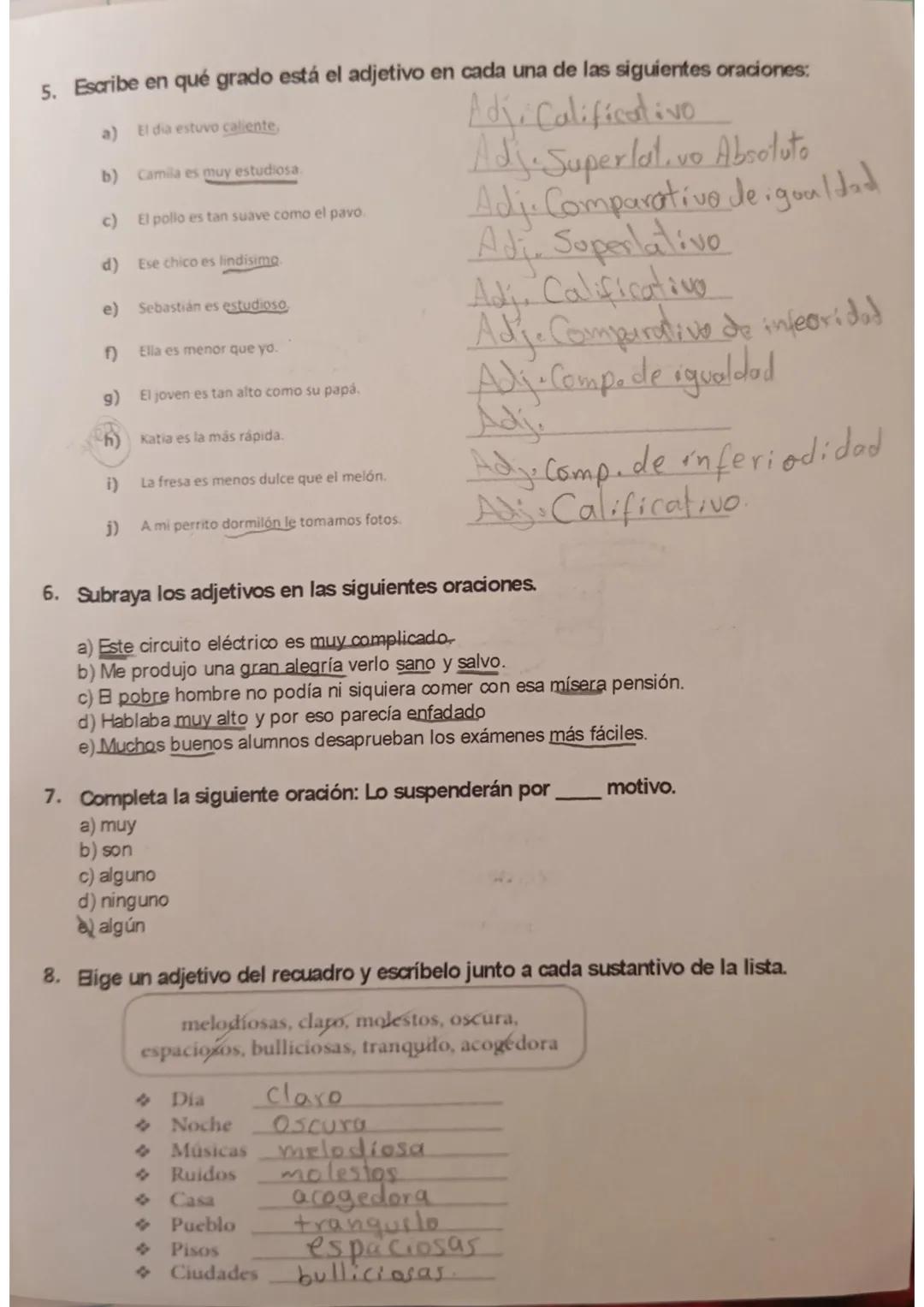Son palabras que resaltan alguna característica del sustantivo.
# Grados del adjetivo
*Grados positivos
En este grado el objetivo no se inte