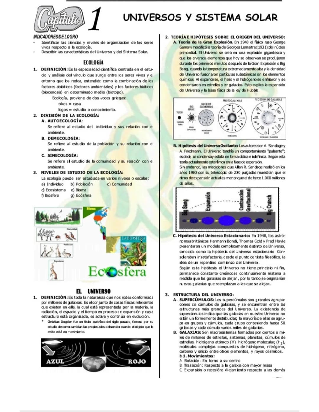 # Capitulo 1
INDICADORES DELGGRO
* Identificar las ciencias y niveles de organización de los seres
vivos respecto a la ecología.
* Desc