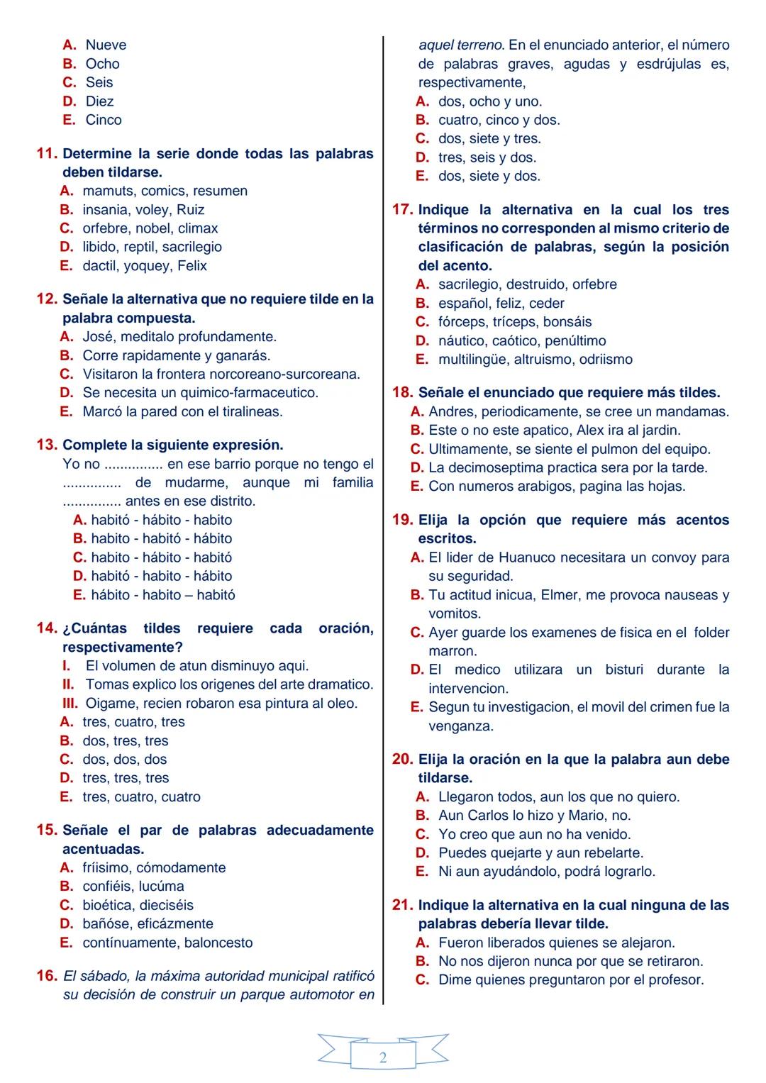 # LENGUAJE
Tu Profe
BENITO
Prof Benito Choque Pachao
01. Identifique la palabra que está correctamente
silabeada.
A. des - in - for - ma - d