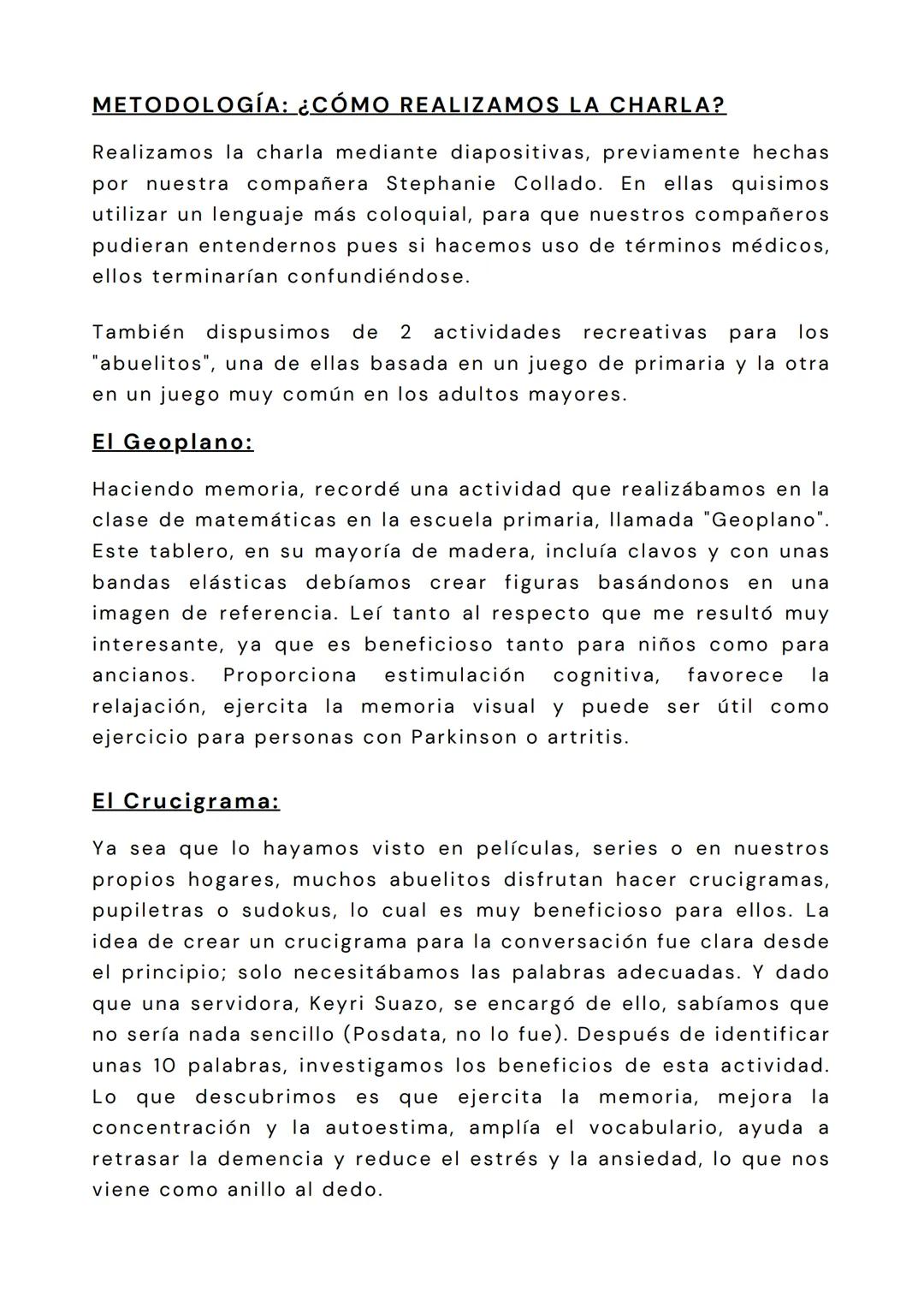 IES PRIVADO
ARZOBISPO LOAYZA
1921
DULCE
HOGAR
INFORME SOBRE LA CHARLA:
"SALUD MENTAL Y
BIENESTAR EMOCIONAL
EN ADULTOS MAYORES"
PRESENTADO
