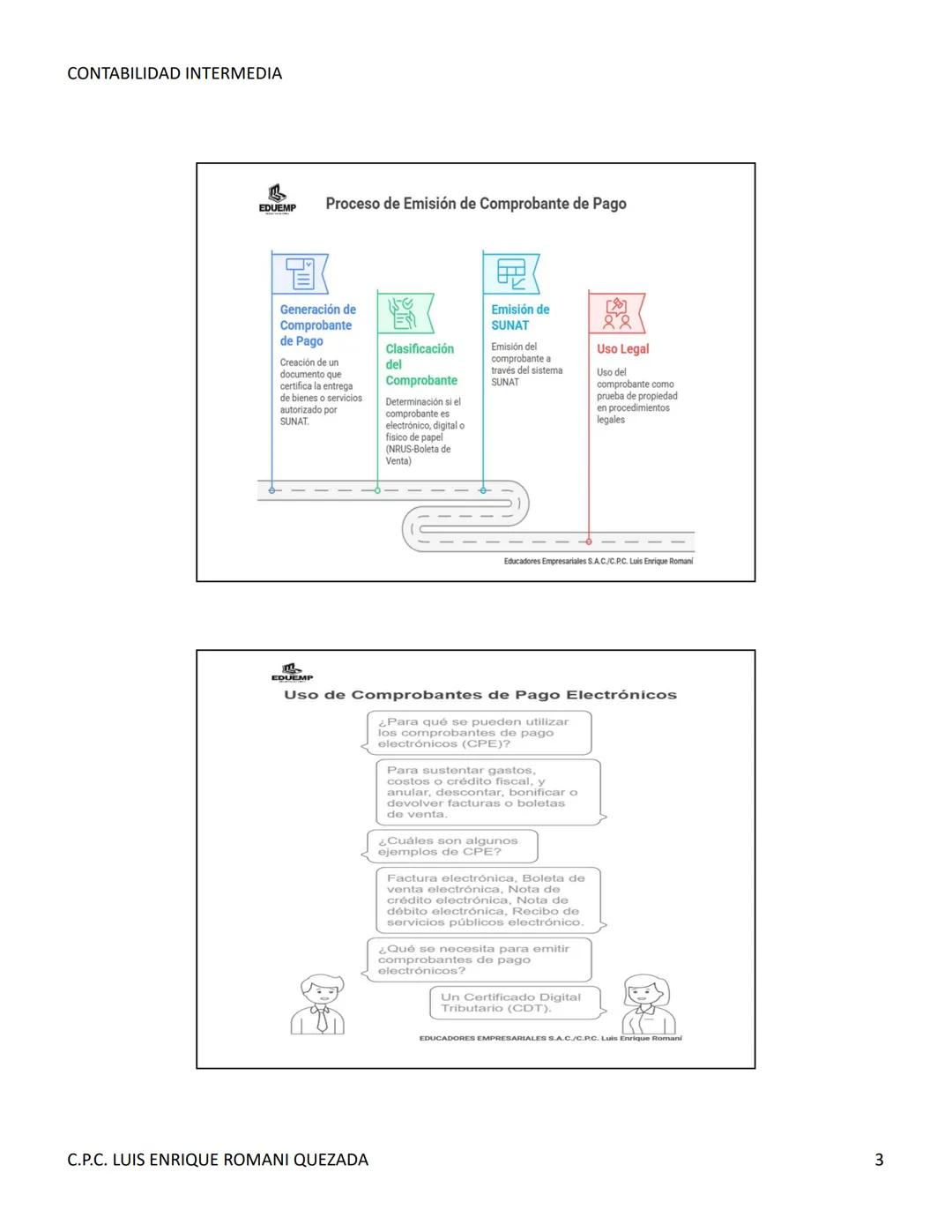 --- OCR Start ---
CONTABILIDAD INTERMEDIA
SISE
CONTABILIDAD I
Sesión 04
C.P.C. Luis Enrique Romani Quezada
Objetivo
• Identifica y las carac