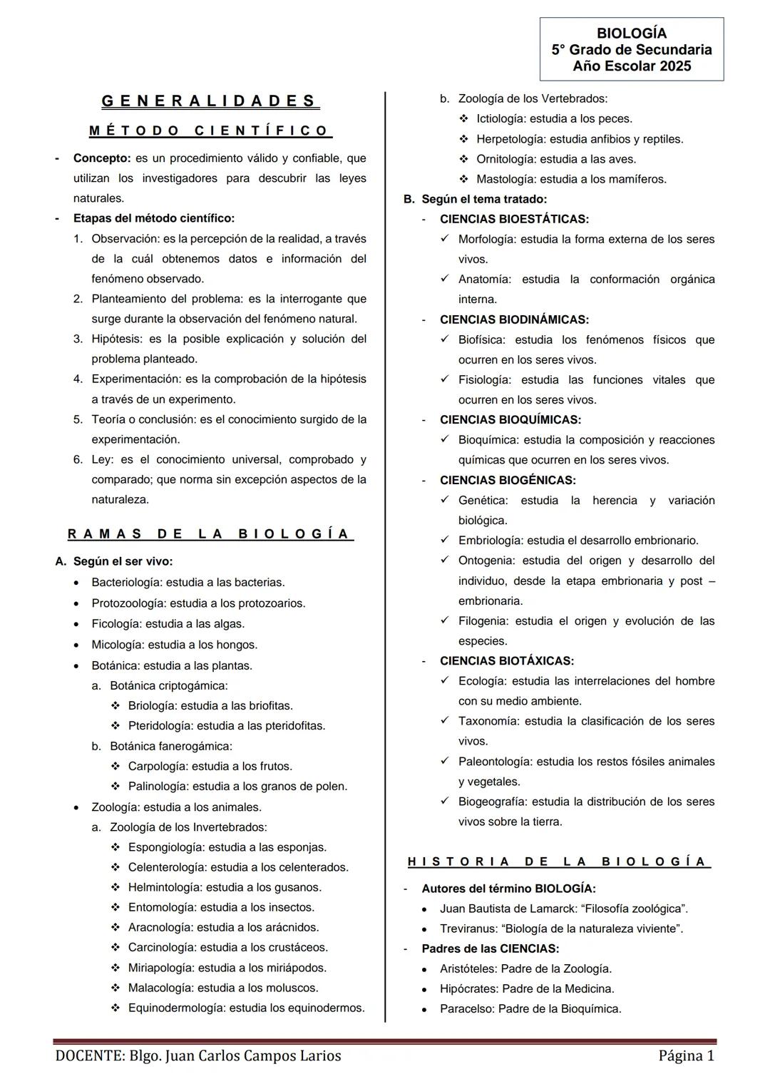 GENERALIDADES
MÉTODO CIENTÍFICO
- Concepto: es un procedimiento válido y confiable, que
utilizan los investigadores para descubrir las ley