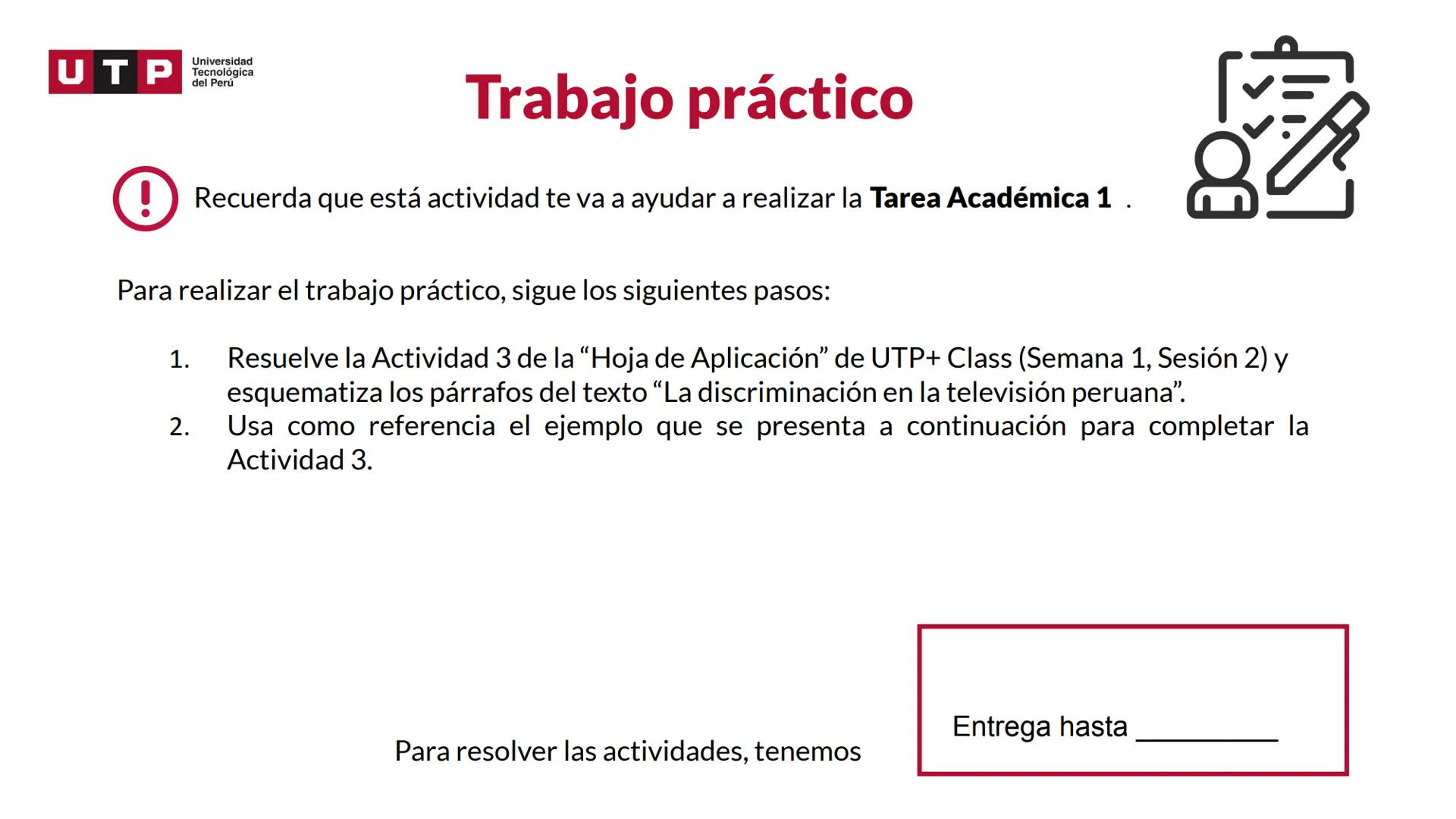 # Estructura del texto
argumentativo.
COMPRESIÓN Y REDACCIÓN DE TEXTO 1 --- OCR Start ---
Universidad
UTP Tecnológica
del Perú
Recordemos l