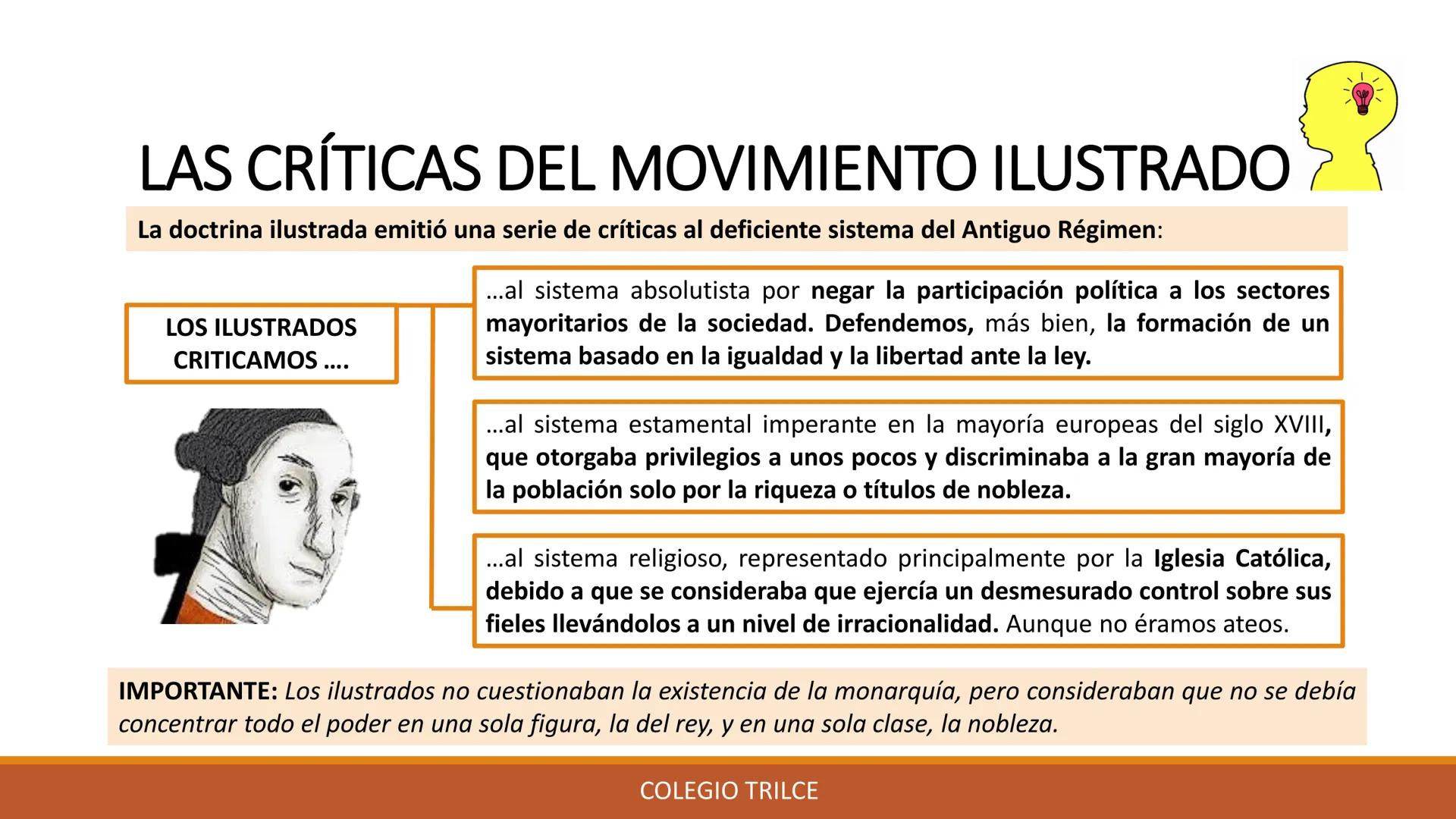 # Trilce CURSO: HISTORIA UNIVERSAL
# GRADO: 3º SECUNDARIA
COLEGIO
# TEMA:
LA
ILUSTRACIÓN
# DOCENTES:
- Luis Fidel Del Aguila Tello
- Migue