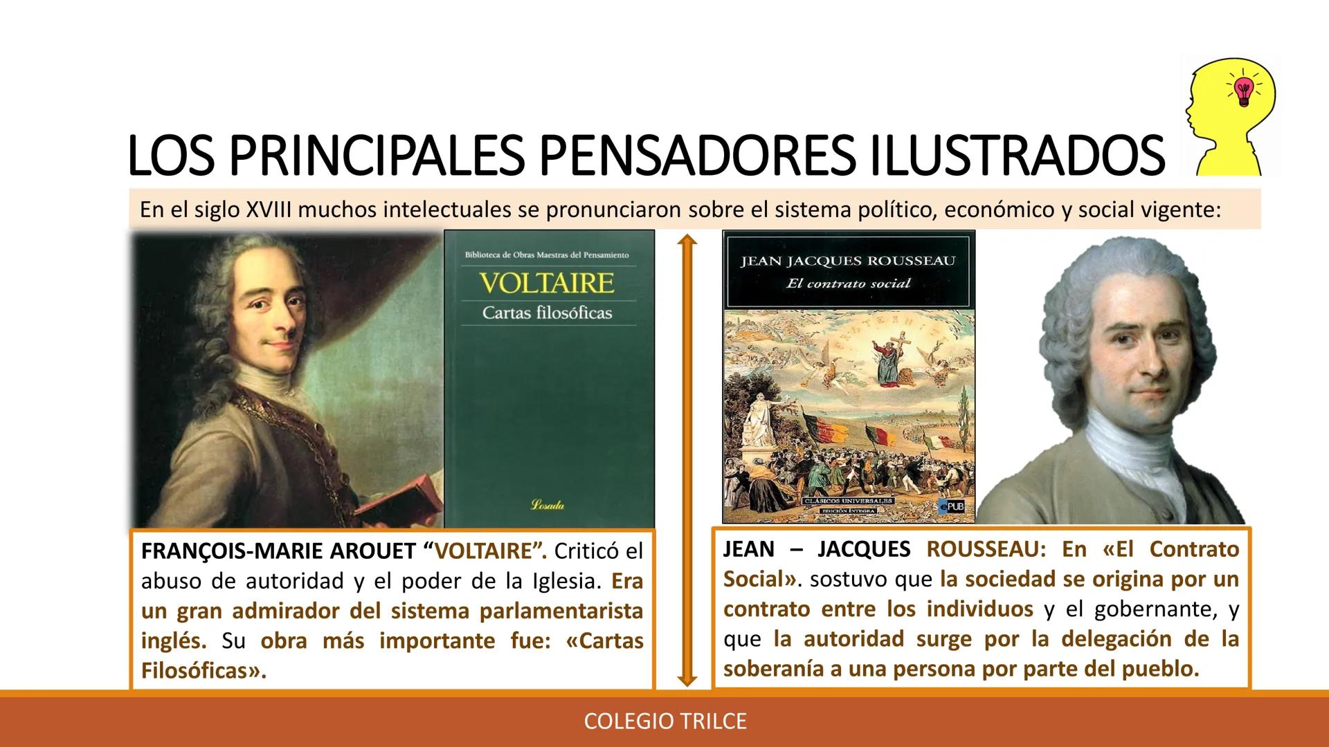 # Trilce CURSO: HISTORIA UNIVERSAL
# GRADO: 3º SECUNDARIA
COLEGIO
# TEMA:
LA
ILUSTRACIÓN
# DOCENTES:
- Luis Fidel Del Aguila Tello
- Migue