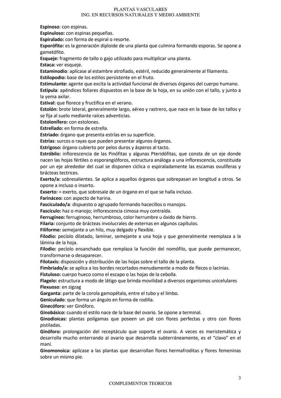 # PLANTAS VASCULARES
ING. EN RECURSOS NATURALES Y MEDIO AMBIENTE
## GLOSARIO DE TERMINOS BOTÁNICOS
Acrescente: órgano que continua crecien