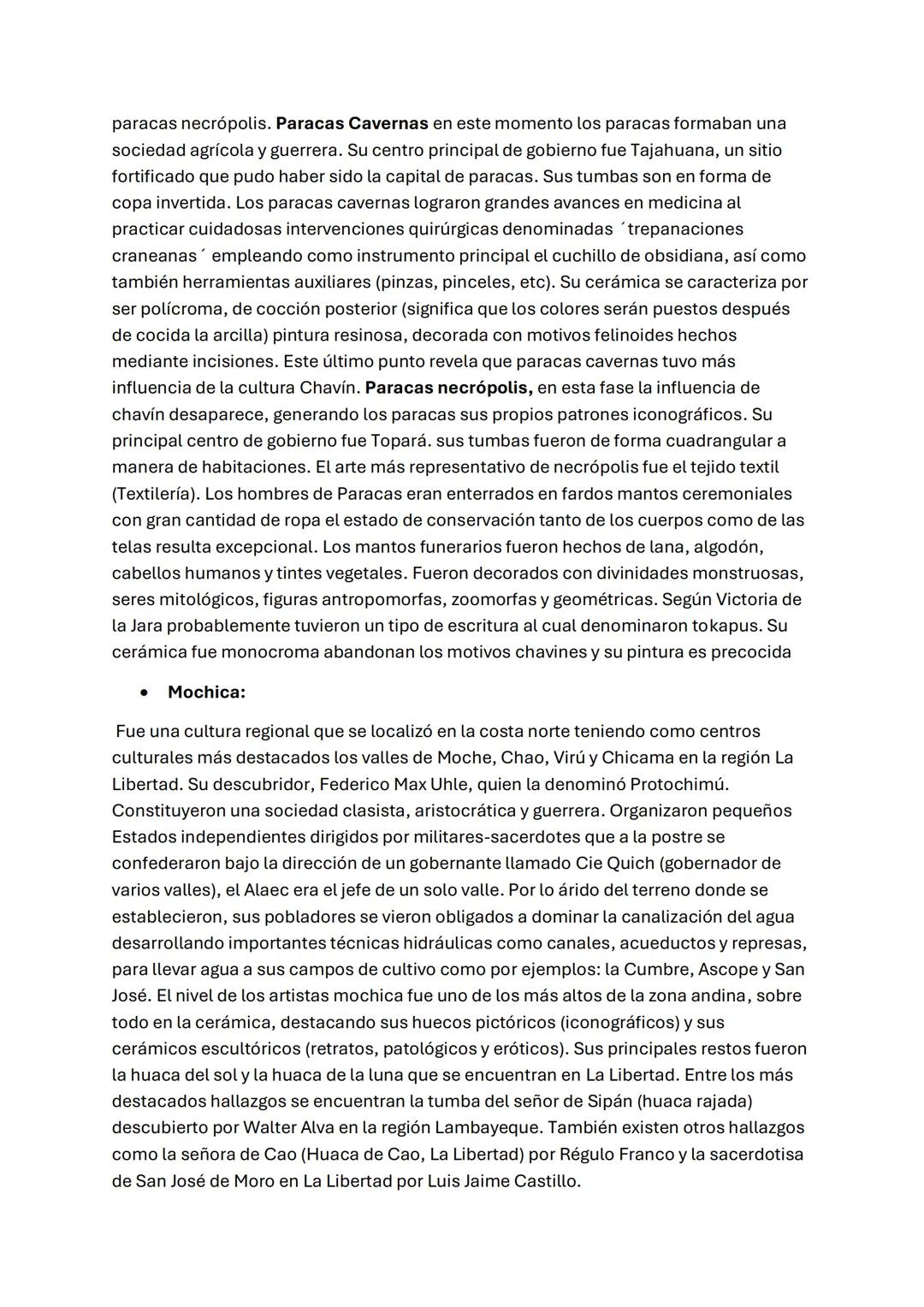# Las culturas preincaicas
Para estudiar las culturas que se desarrollaron en el territorio andino antes de la
llegada de los españoles se