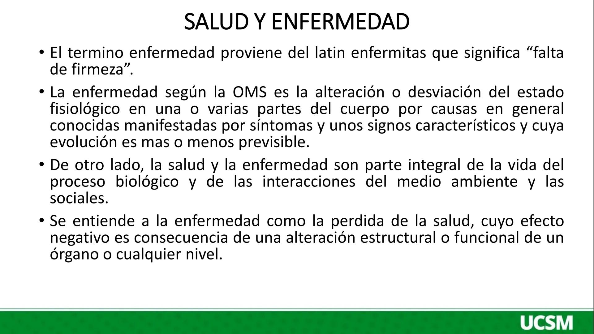 # Universidad Católica
de Santa María
SALUD Y ENFERMEDAD
• Mtro: FERNANDO TORRES VELA # FISIOPATOLOGIA
- La fisiopatología es el estudio