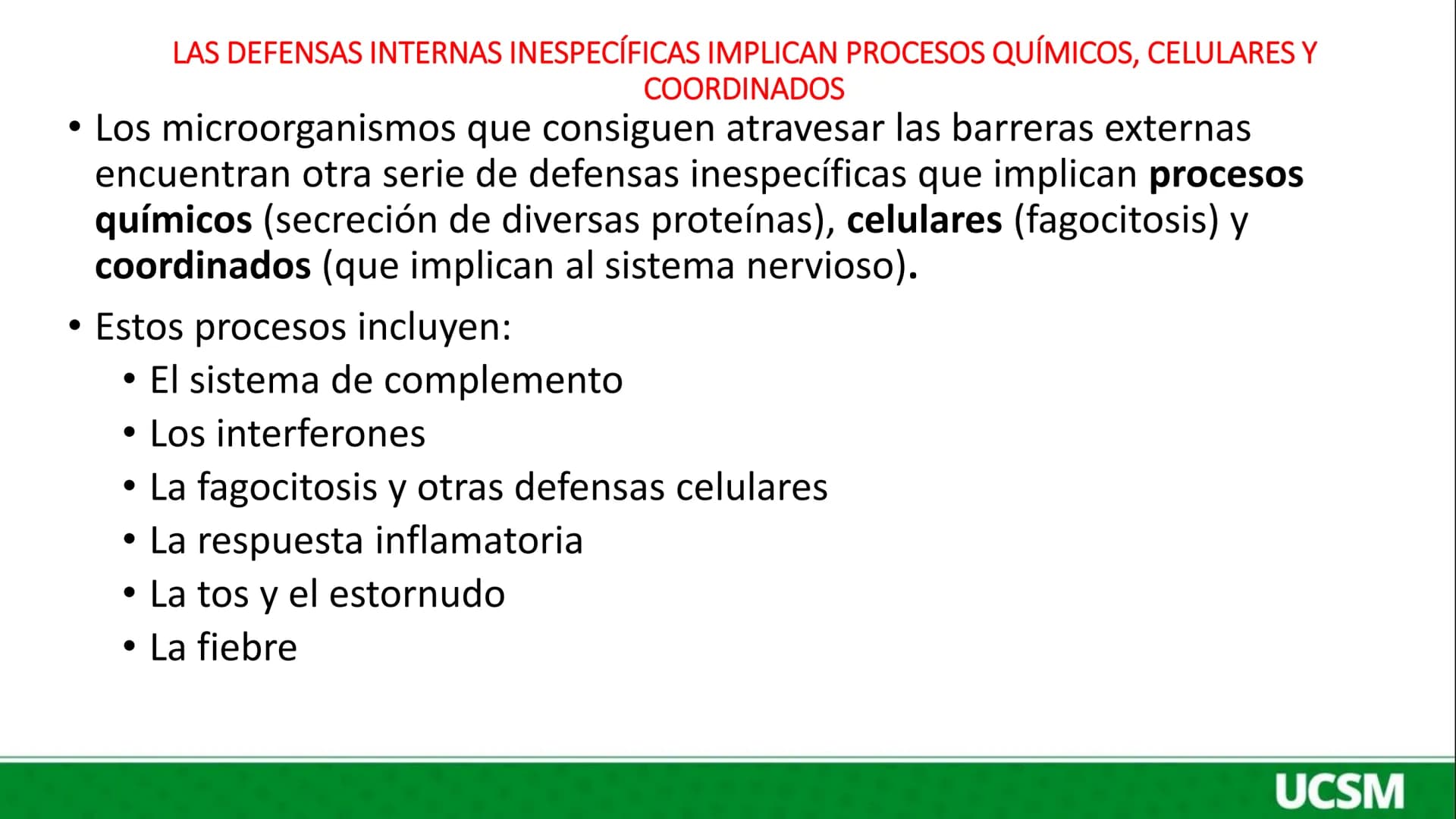 Universidad Católica
de Santa María
INMUNOLOGÍA I
LAS DEFENSAS NATURALES CONTRA LAS
INFECCIONES
Mtro: FERNANDO TORRES VELA # INTRODUCCIÓN