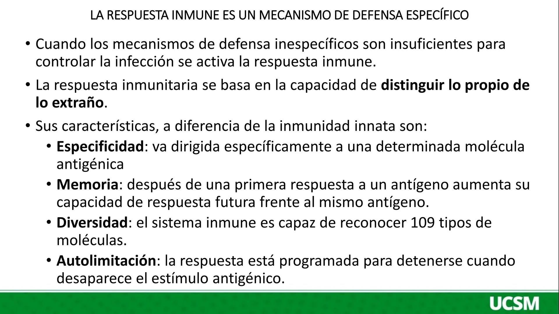 # Universidad Católica
de Santa María
# INMUNOLOGIA II
Mtro: FERNANDO TORRES VELA LA INFLAMACIÓN ES UNA RESPUESTA QUE SE PRODUCE CUANDO SE